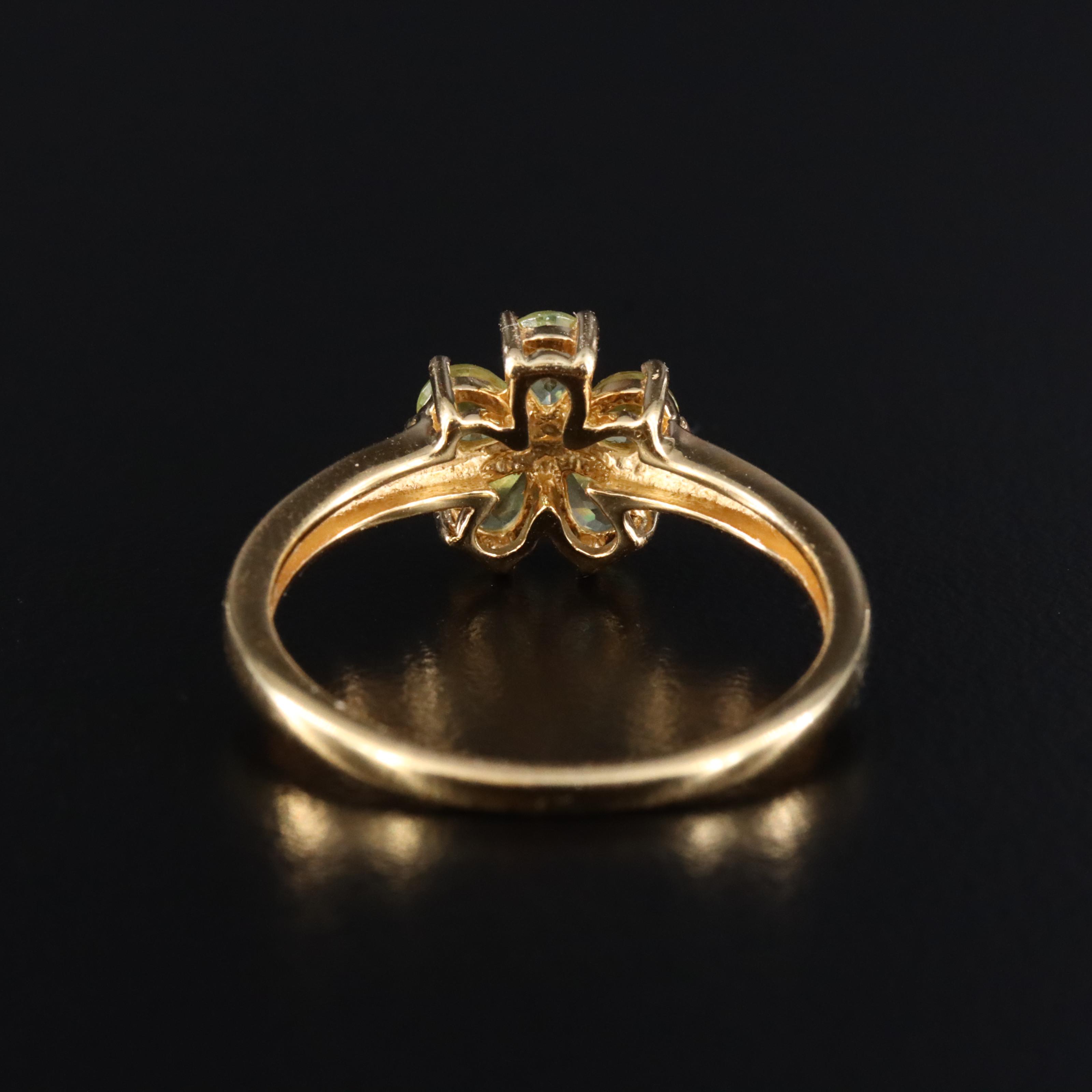 Sterling Sphene Flower Ring