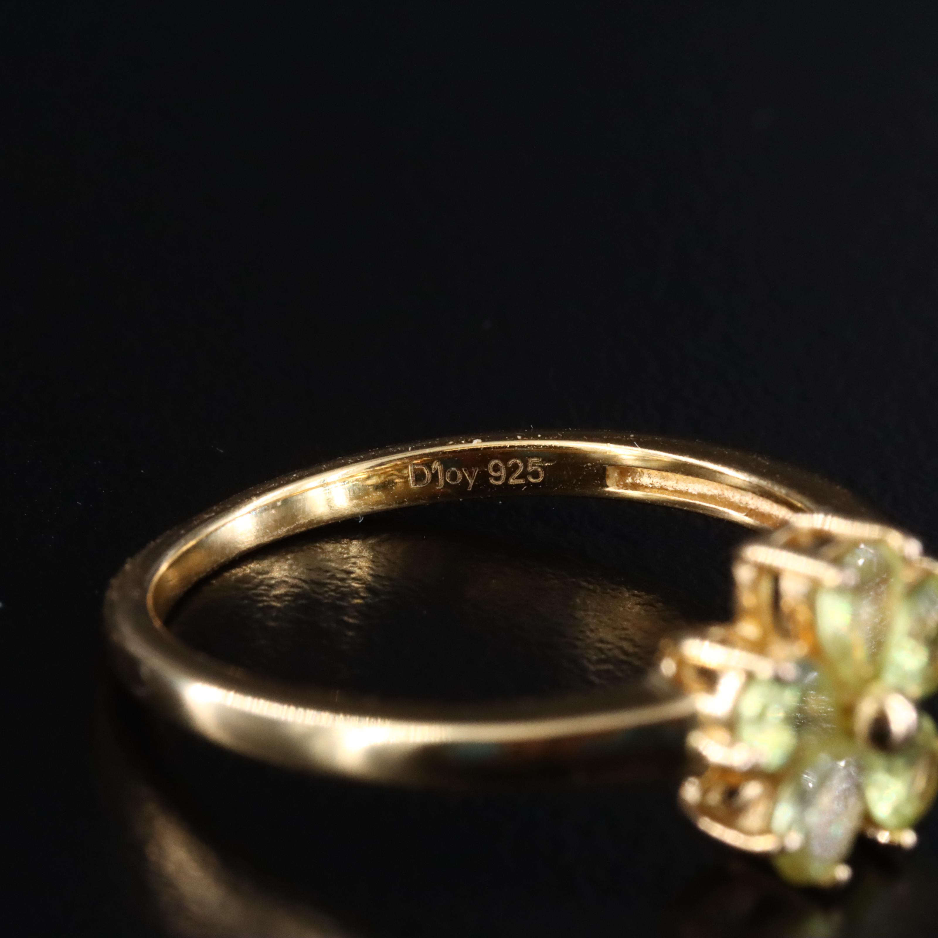 Sterling Sphene Flower Ring