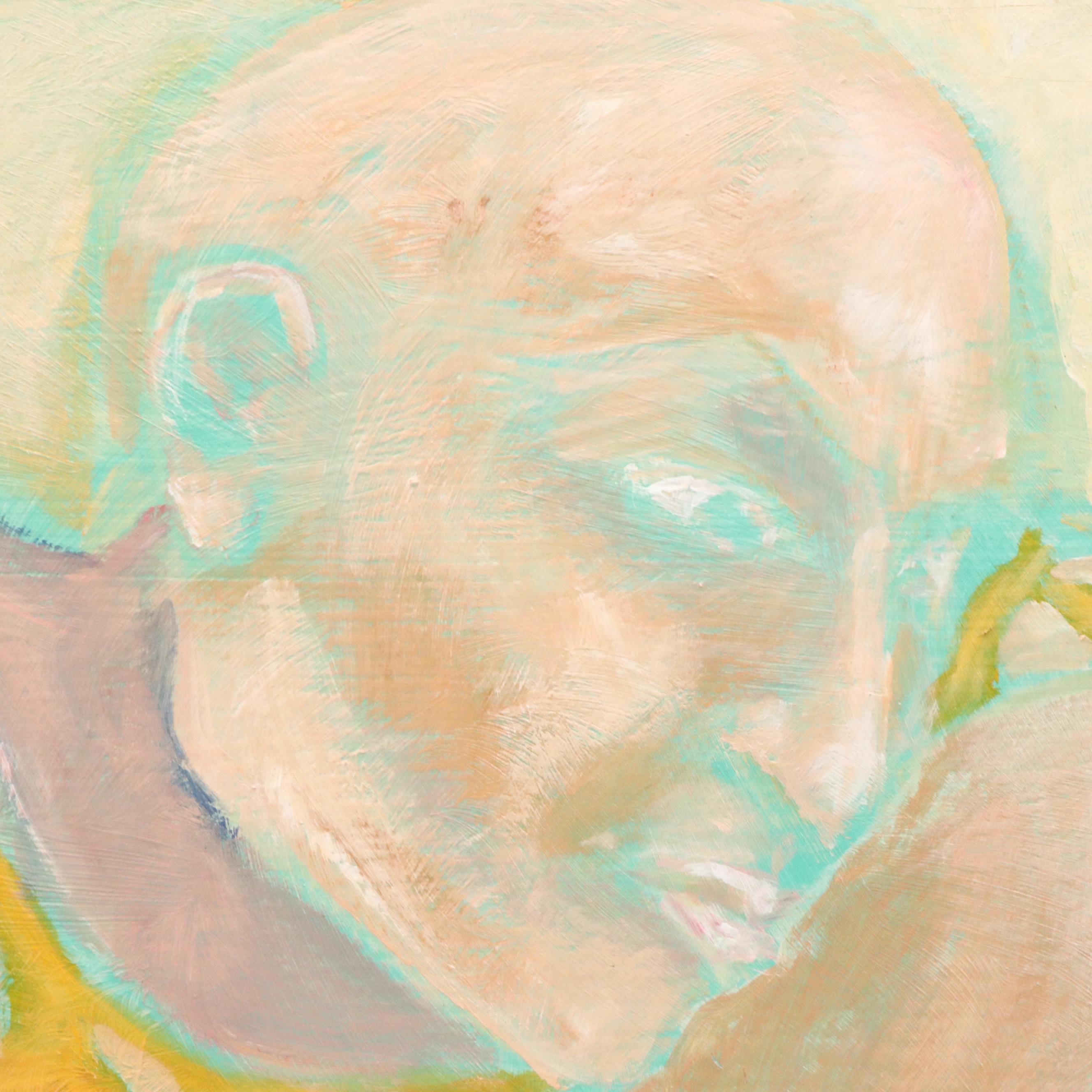 Marek Bohemus Oil Painting "A Man and His Dog II," 21st Century