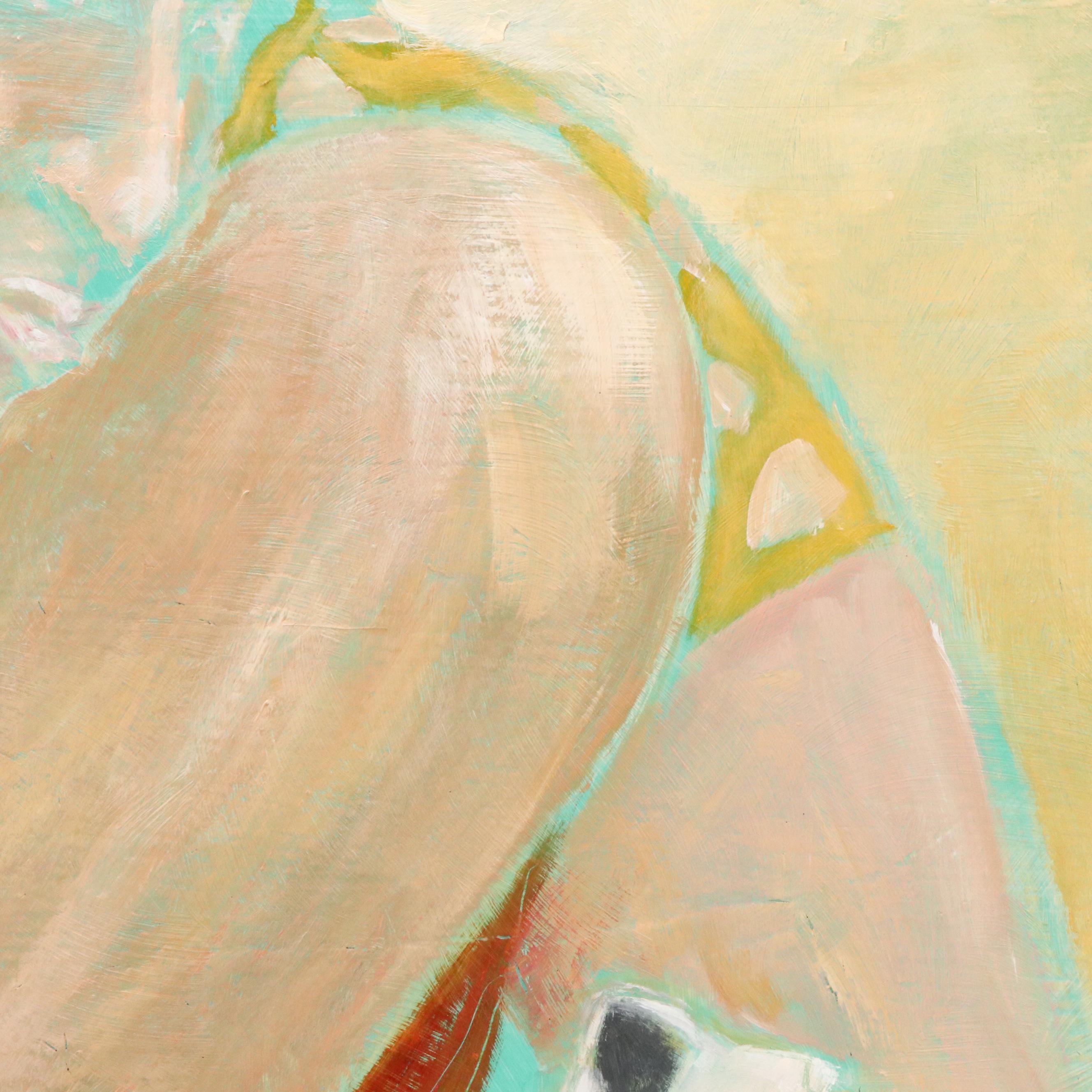 Marek Bohemus Oil Painting "A Man and His Dog II," 21st Century