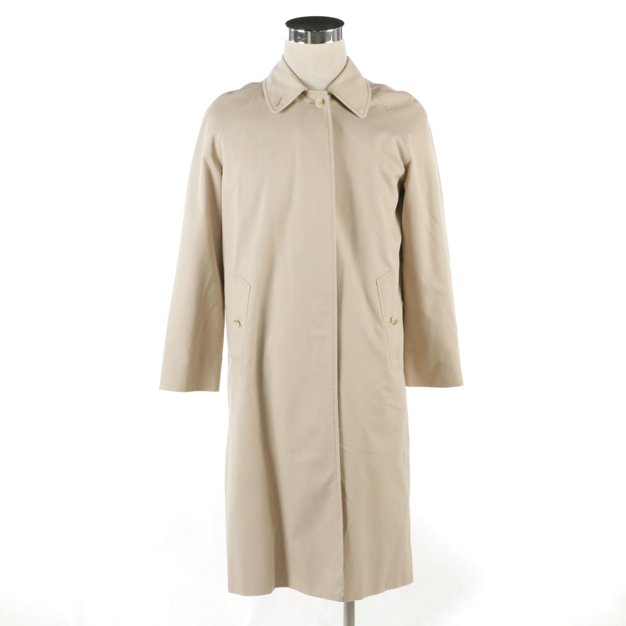 Burberrys Vintage Khaki Canvas Concealed Button-Front Trench Coat
