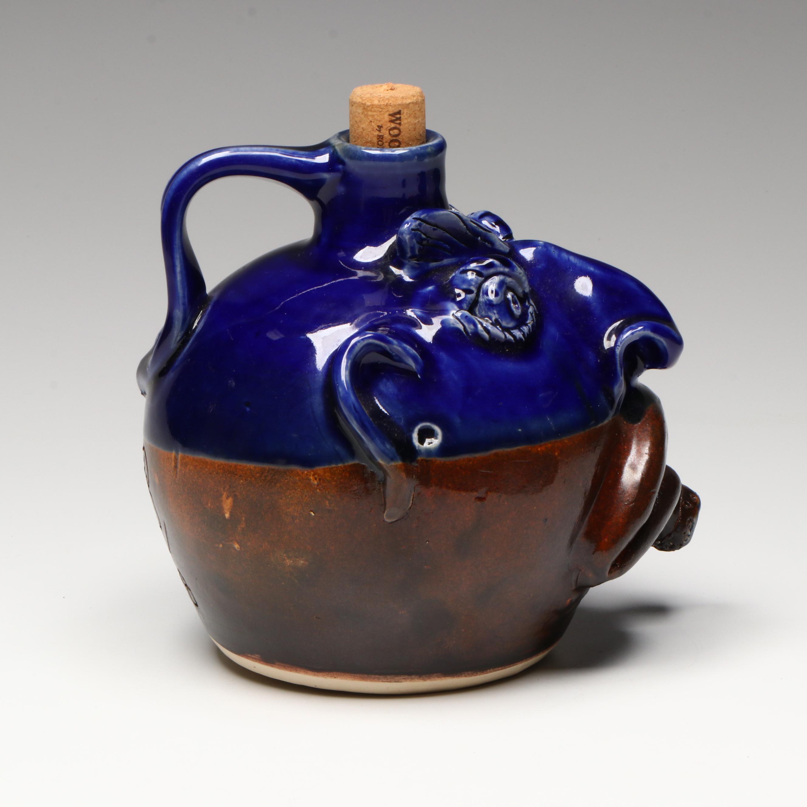 Artist Signed Ceramic Figural Jug, 2018