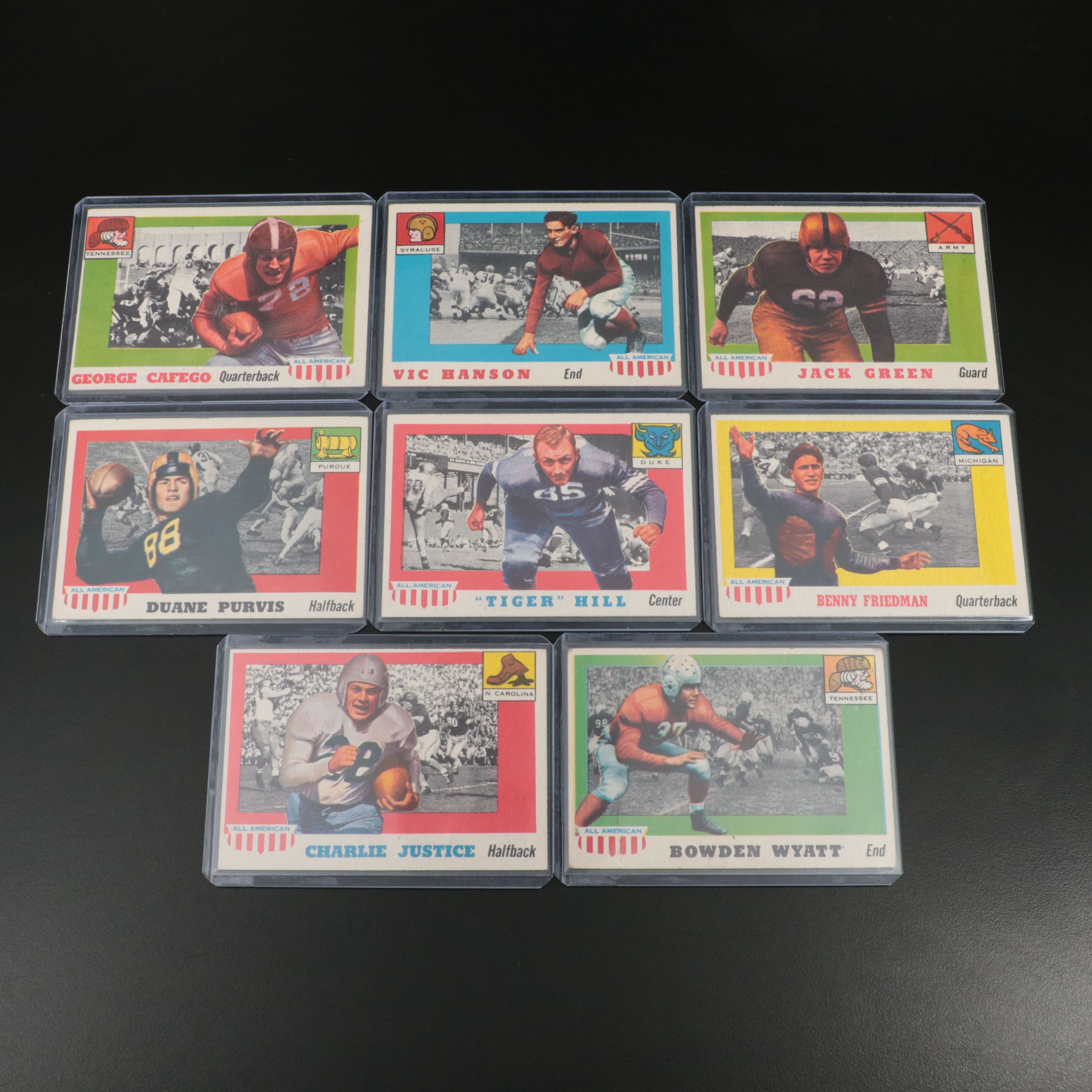 1955 Topps All-American Football Cards Featuring Niles Kinnick & Herman Hickman