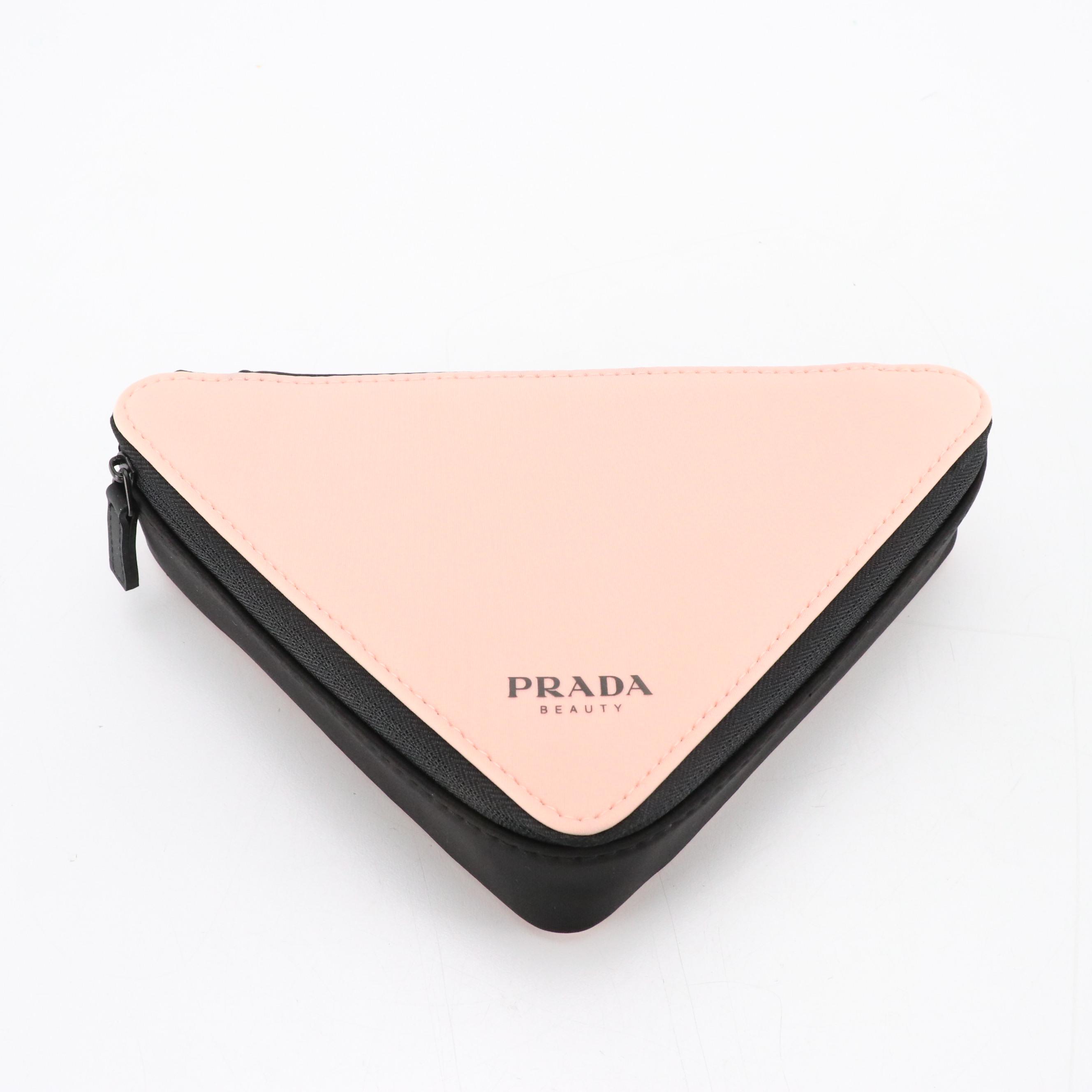 Prada Beauty Promotional Pink Triangle Zip Pouch