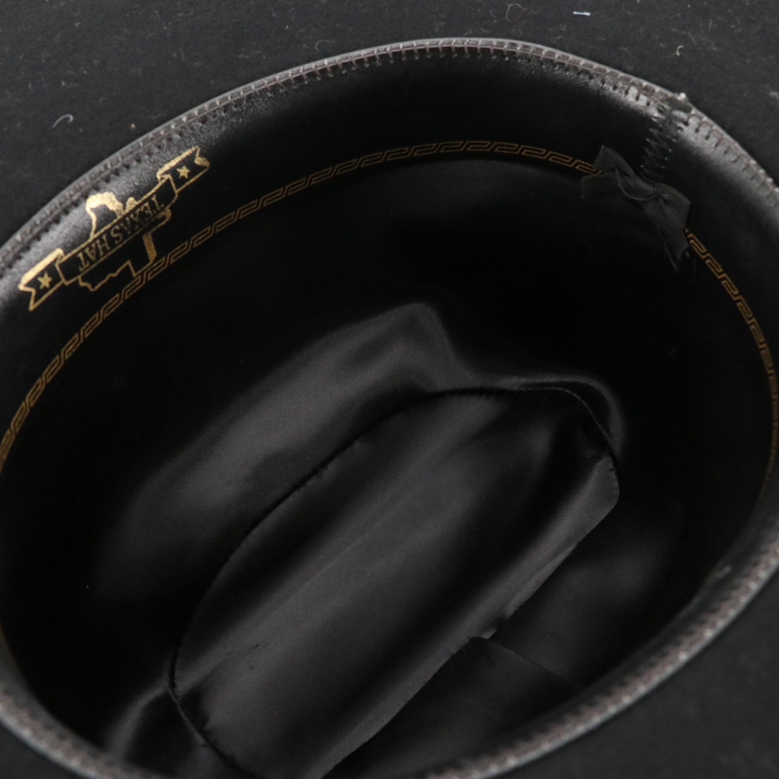 The Scala Collection Black Woven Hat & Black Felted Wool Texas Hat with Hatbands