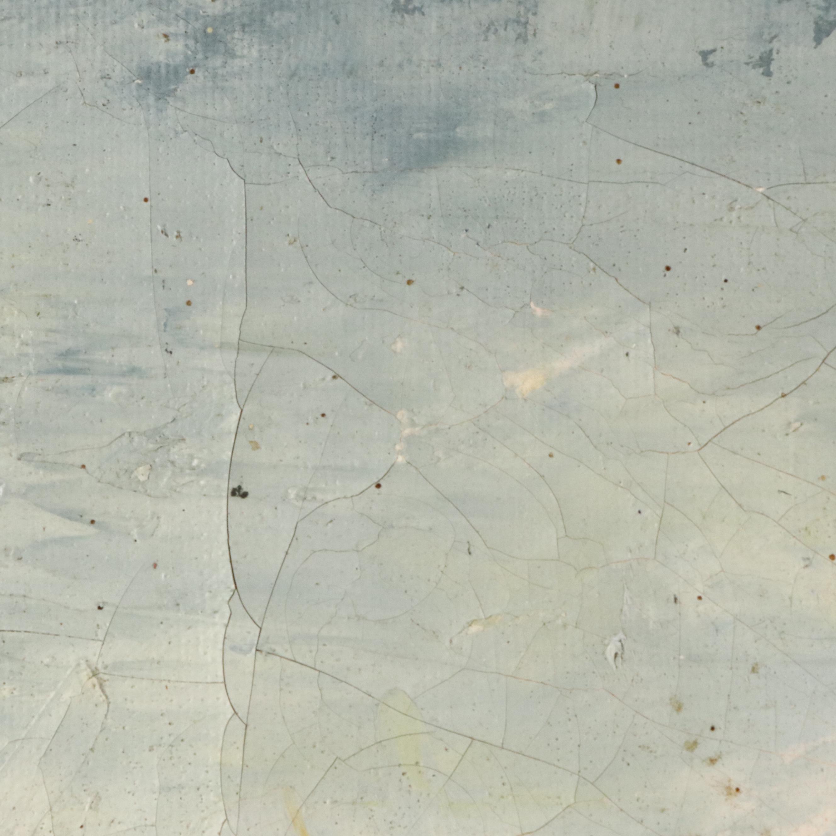 Oil Painting of Rowboat in Harbor, Mid-20th Century