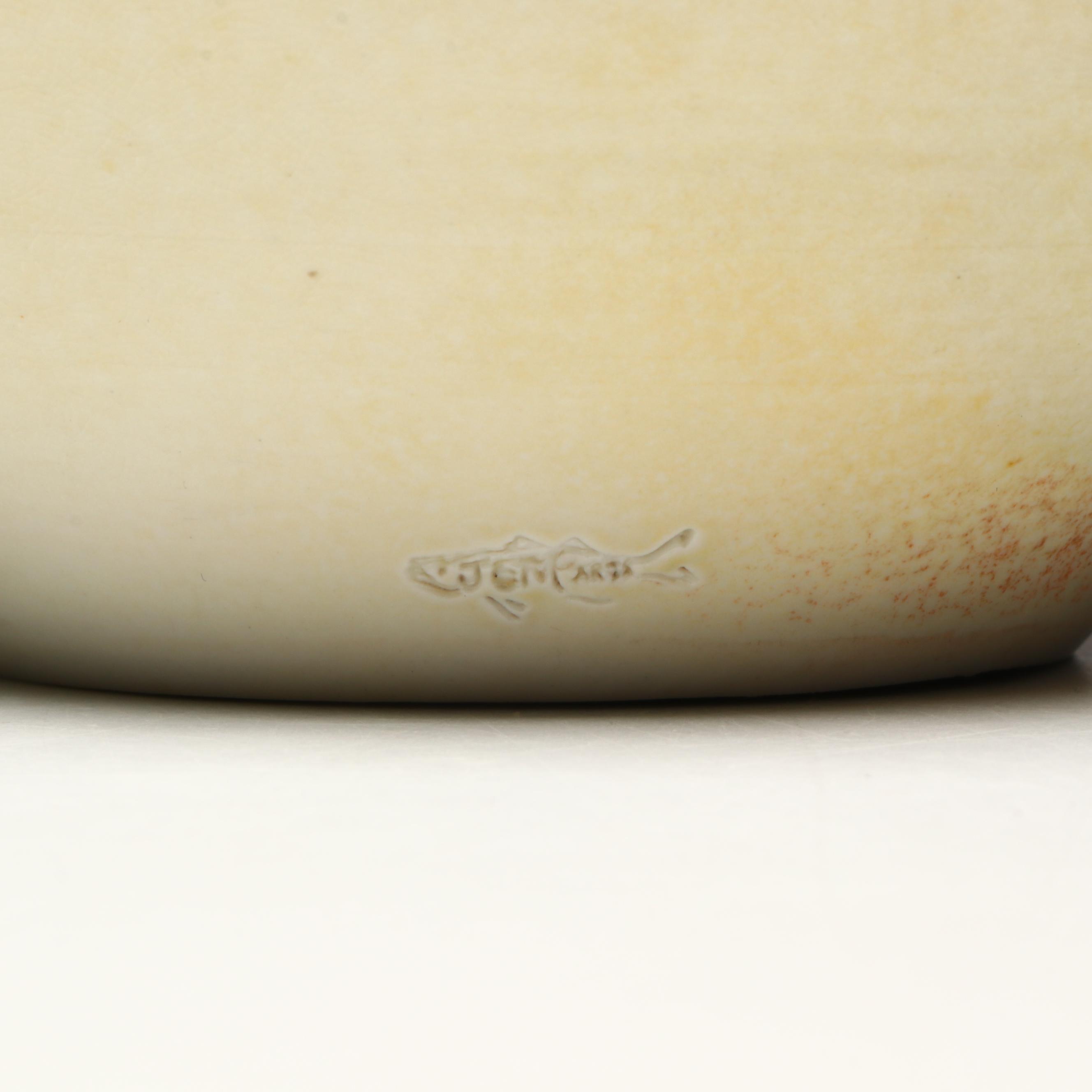 Hand Thrown Studio Art Pottery Mustard Gradient Vases