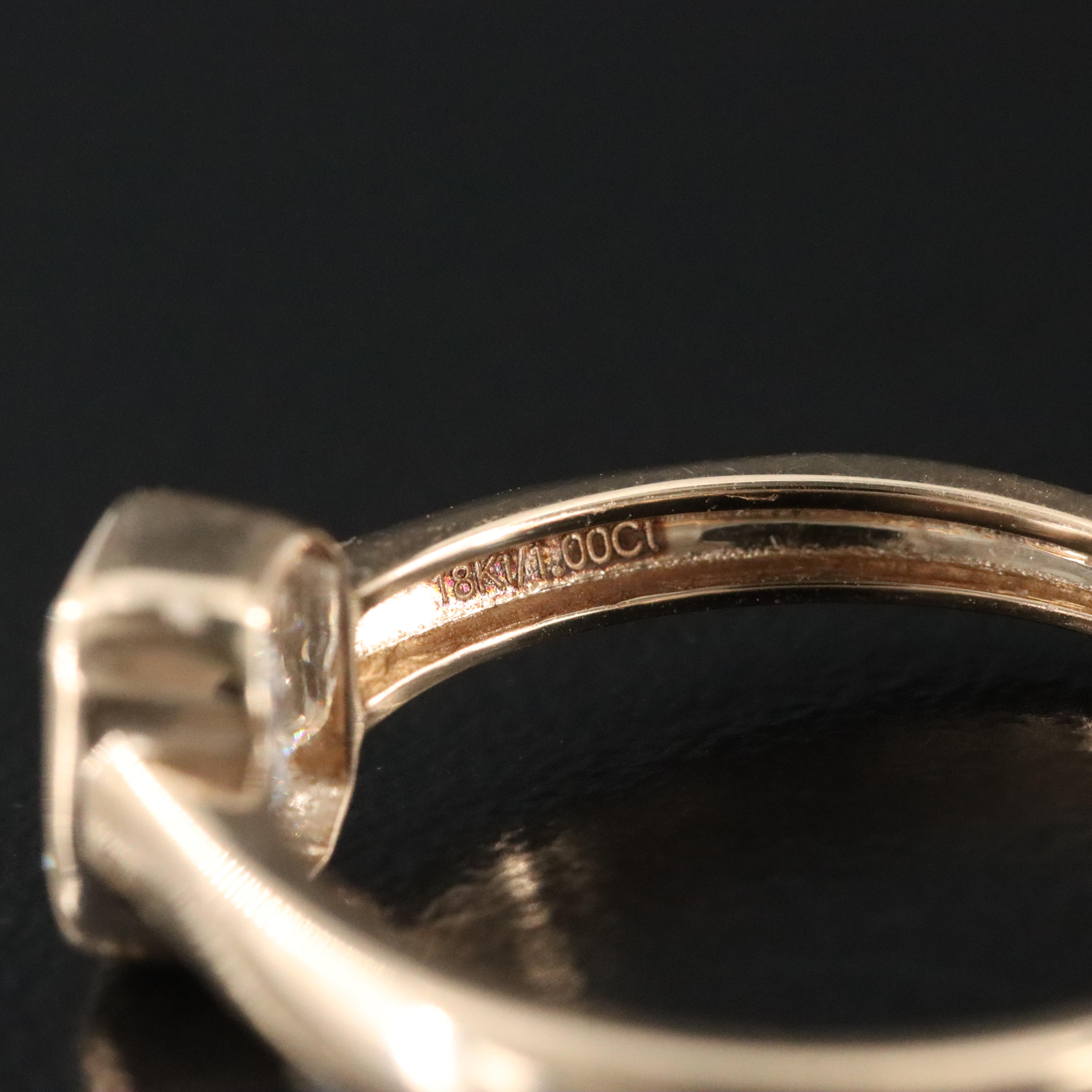 18K 1.00 CT Diamond Ring with GIA Diamond Grading Report