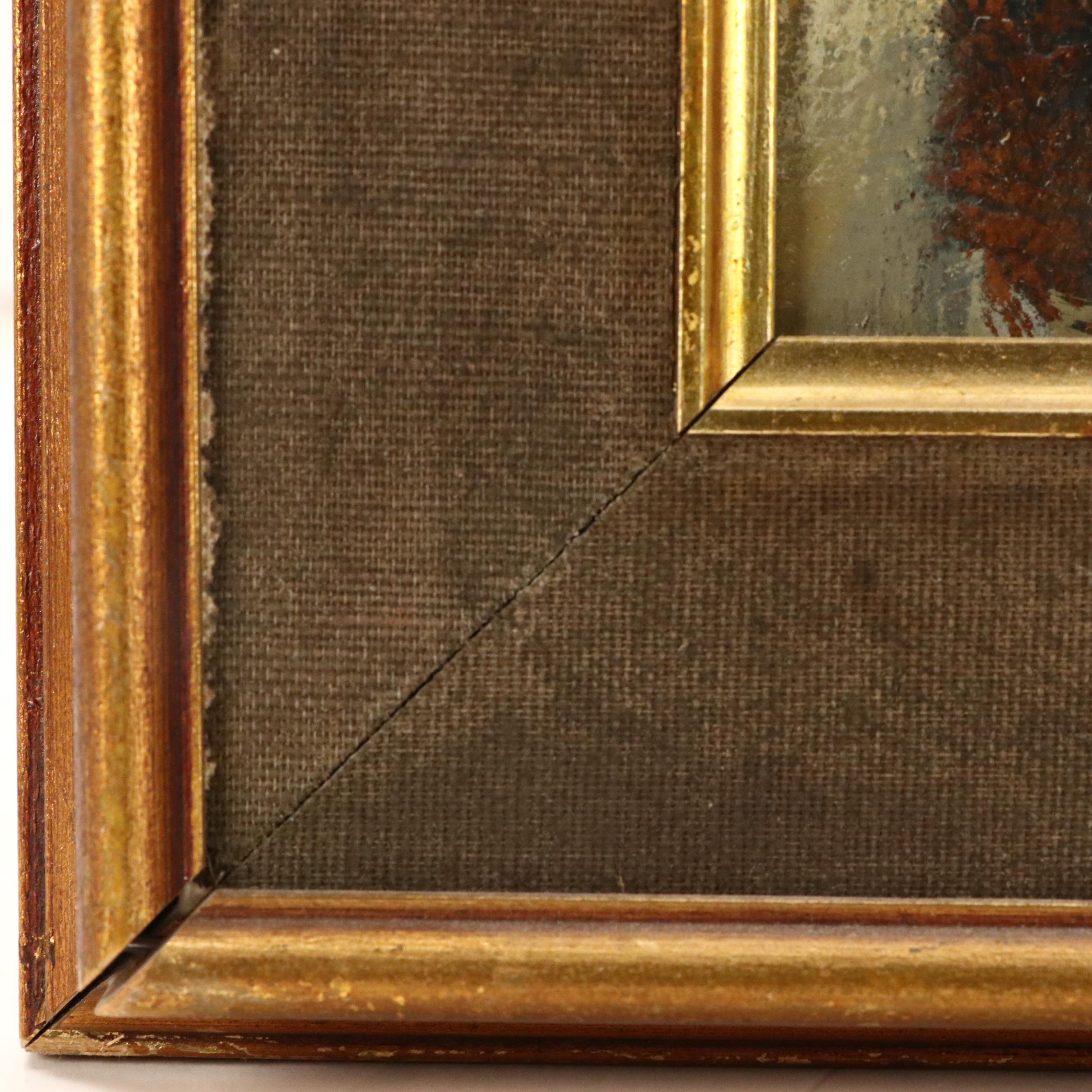 Mickey Rhodes Oil Painting of Muted Modern Landscape, 1967