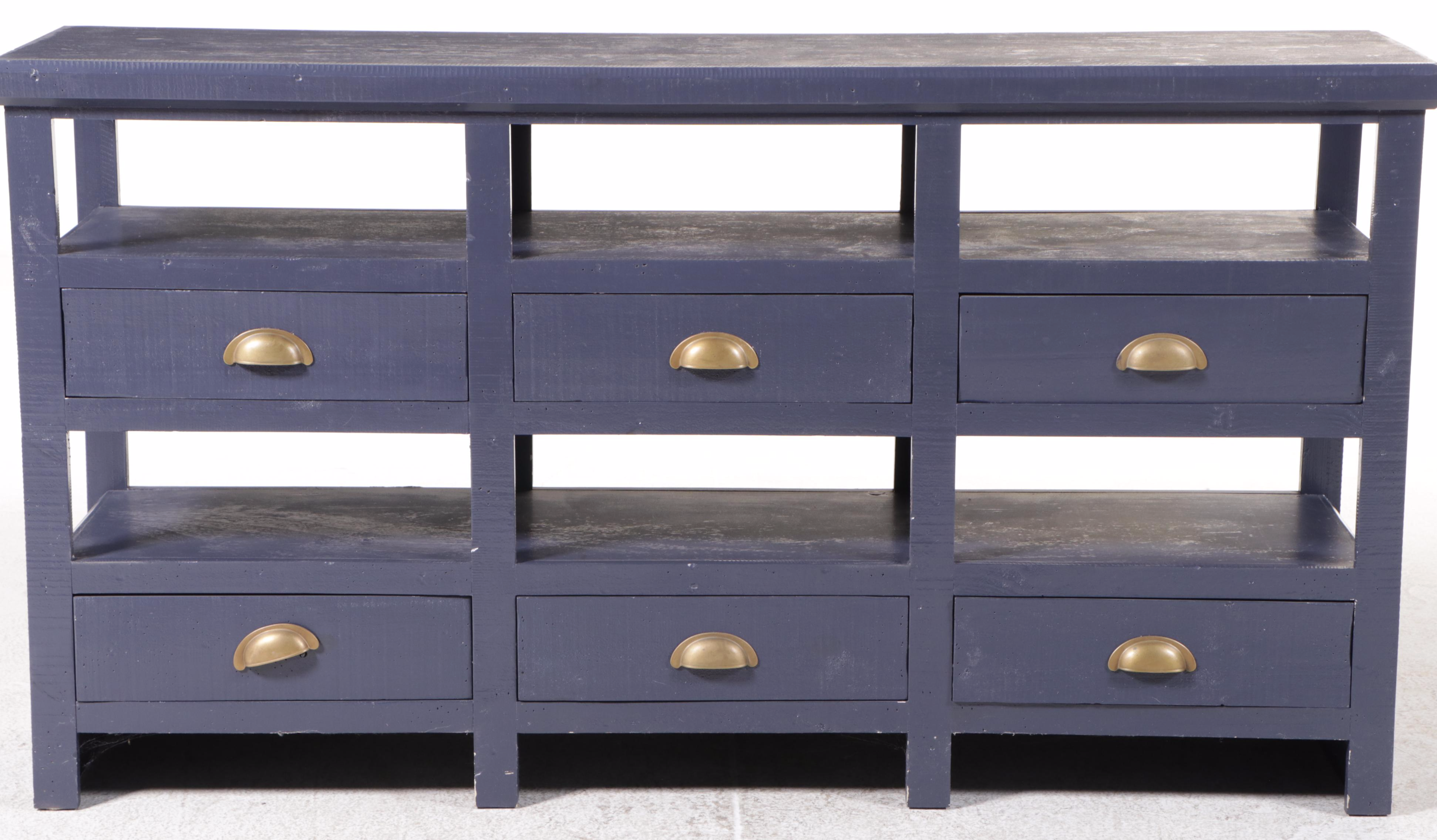 Contemporary Mercantile Style Painted Wood Sideboard