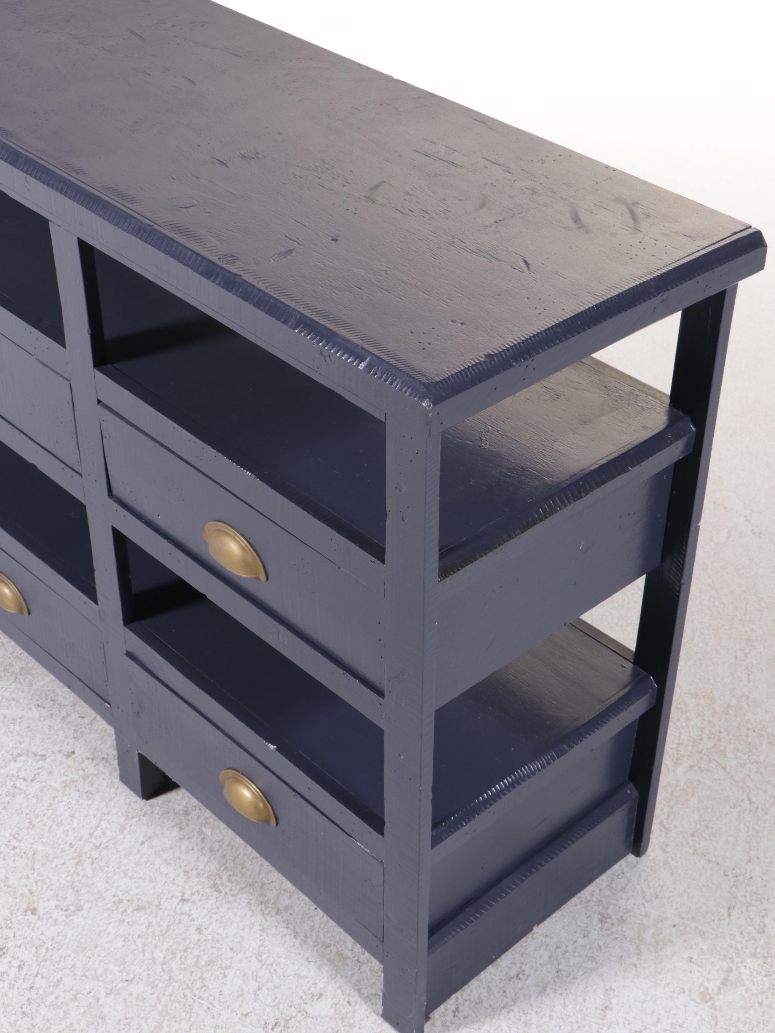 Contemporary Mercantile Style Painted Wood Sideboard