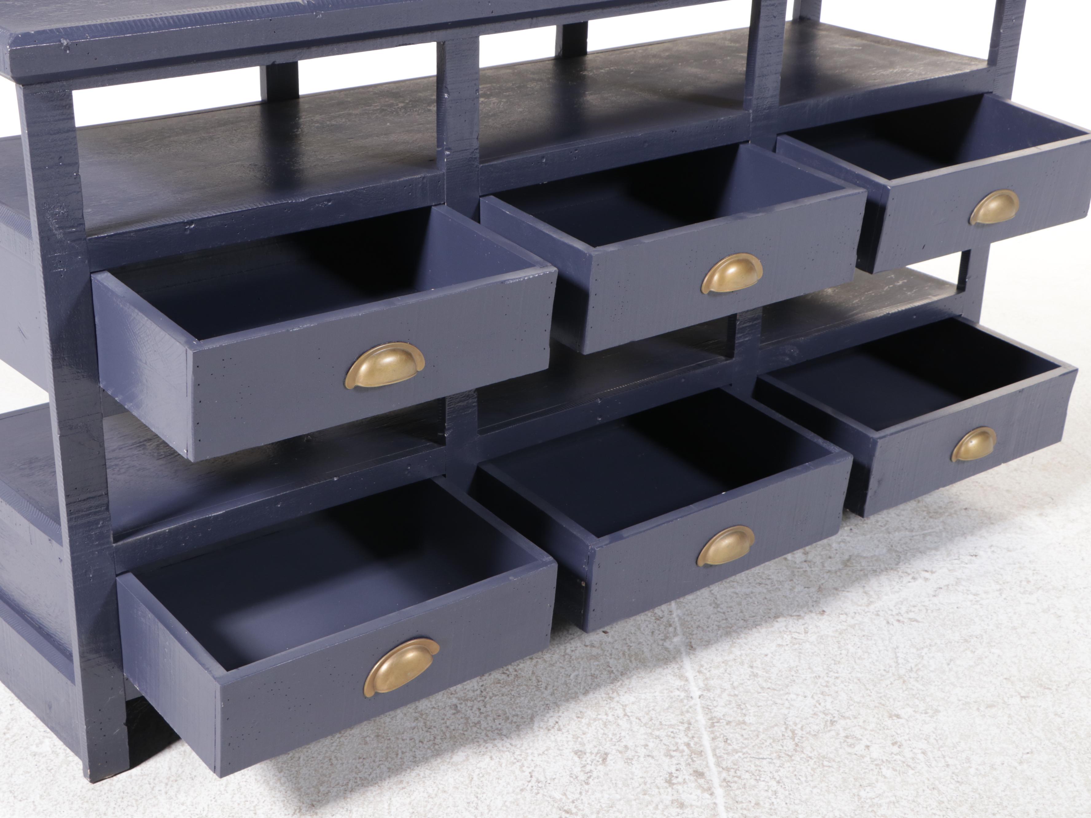 Contemporary Mercantile Style Painted Wood Sideboard