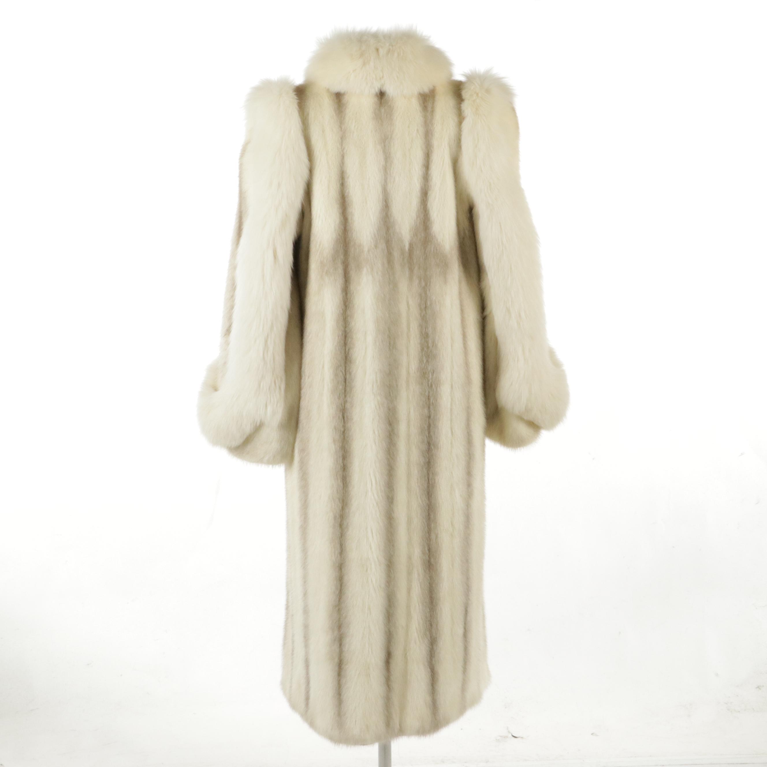 Cross Mink/Shadow Fox Fur Coat from Hillis of Snowmass