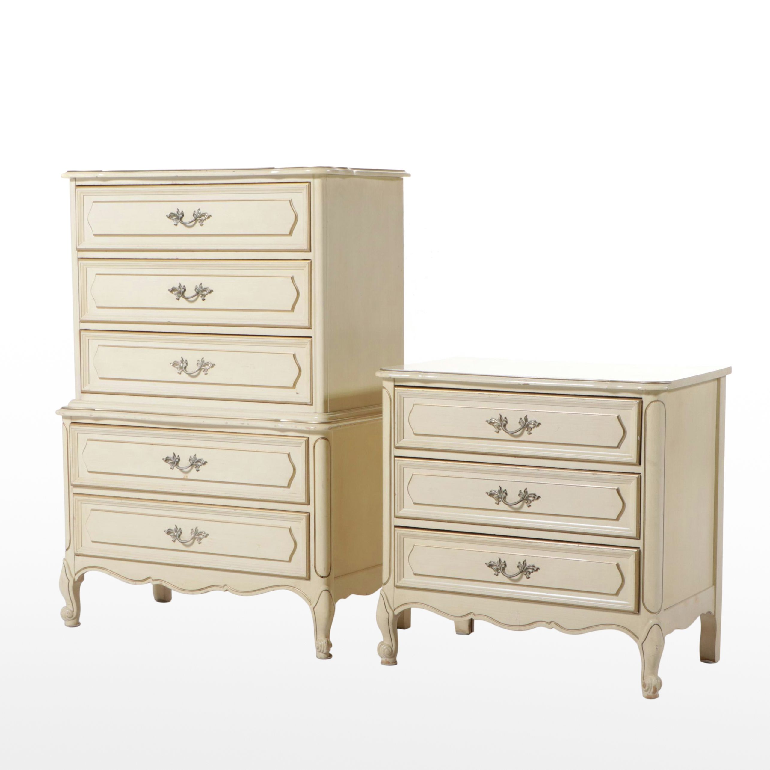 Levenson & Klein French Provincial Style Commode and Chest on Chest