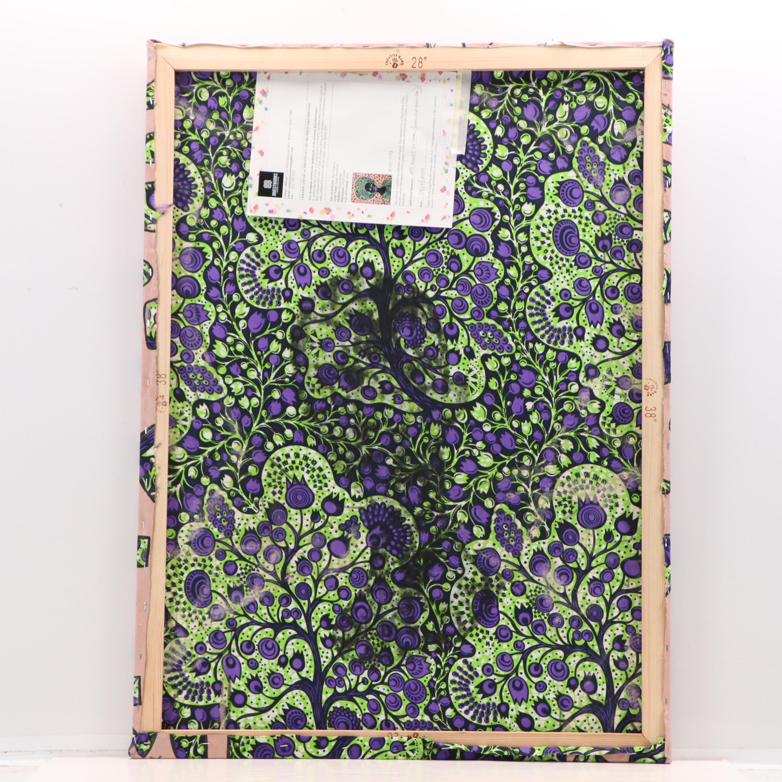 Lanre Buraimoh Mixed Media Collage "Hair Elegance," 2025