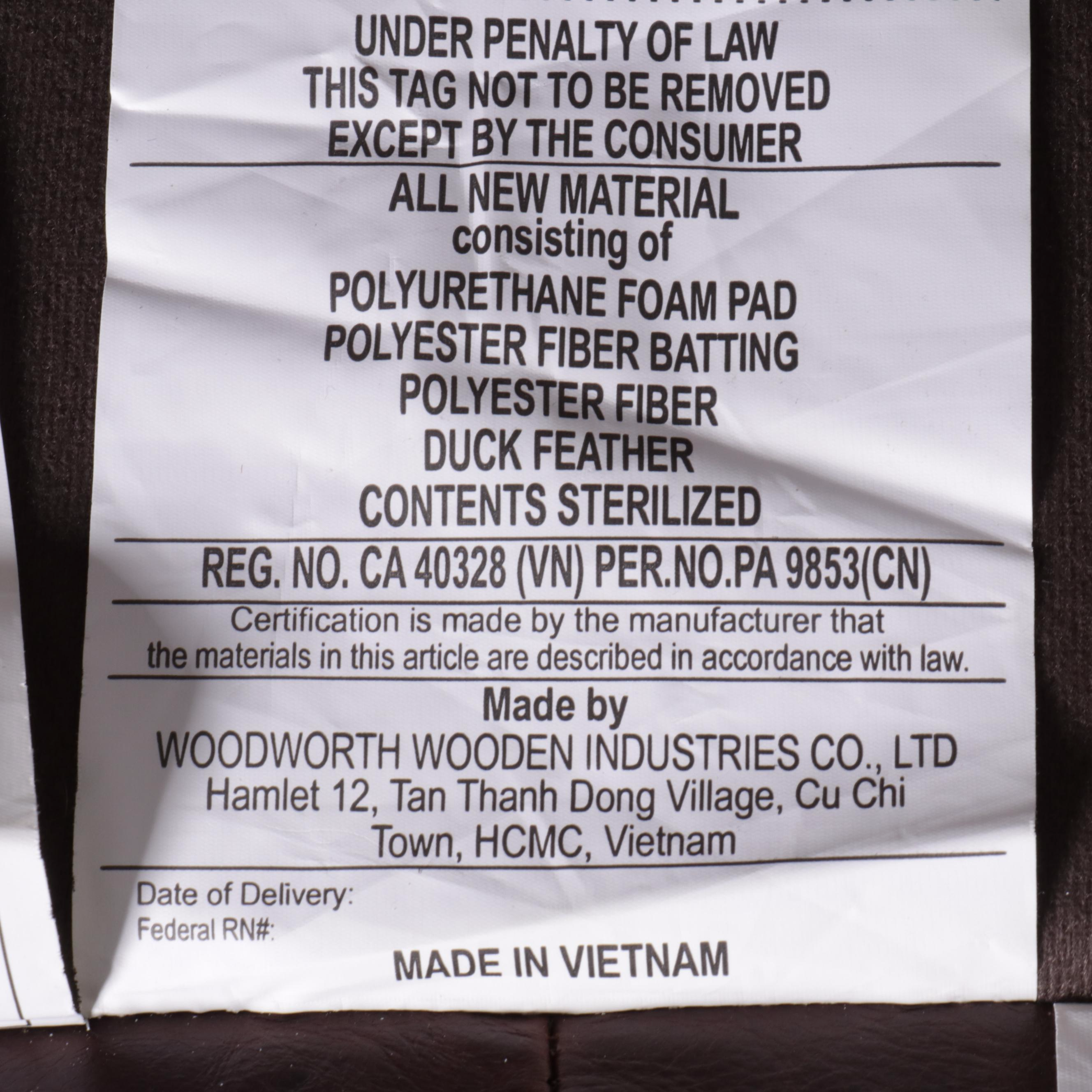 Woodworth Wooden Industries Mid Century Style Leather Sectional