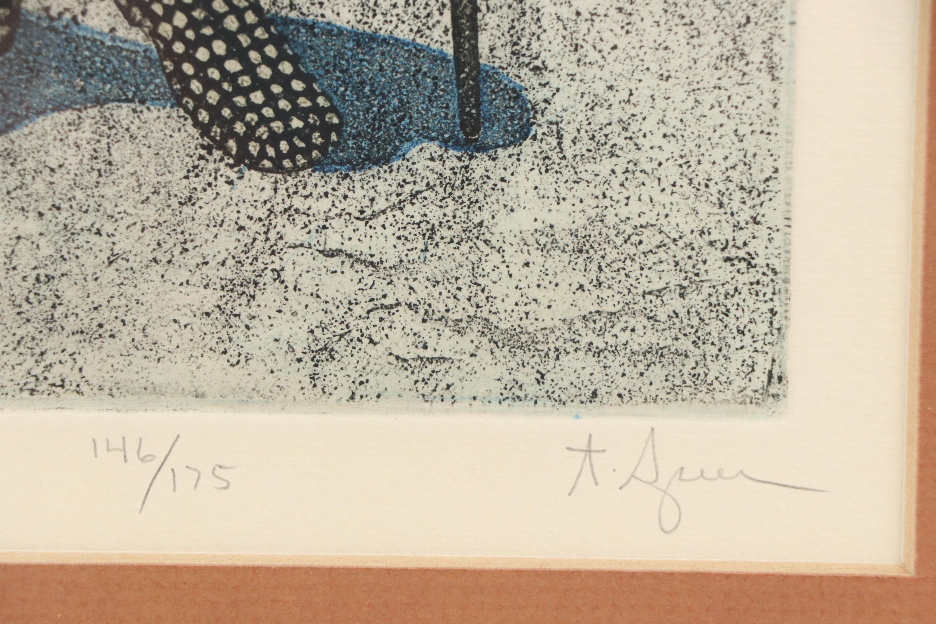 T.P. Speer Aquatint Etching À la Poupée "Parrot Fever," Late 20th Century