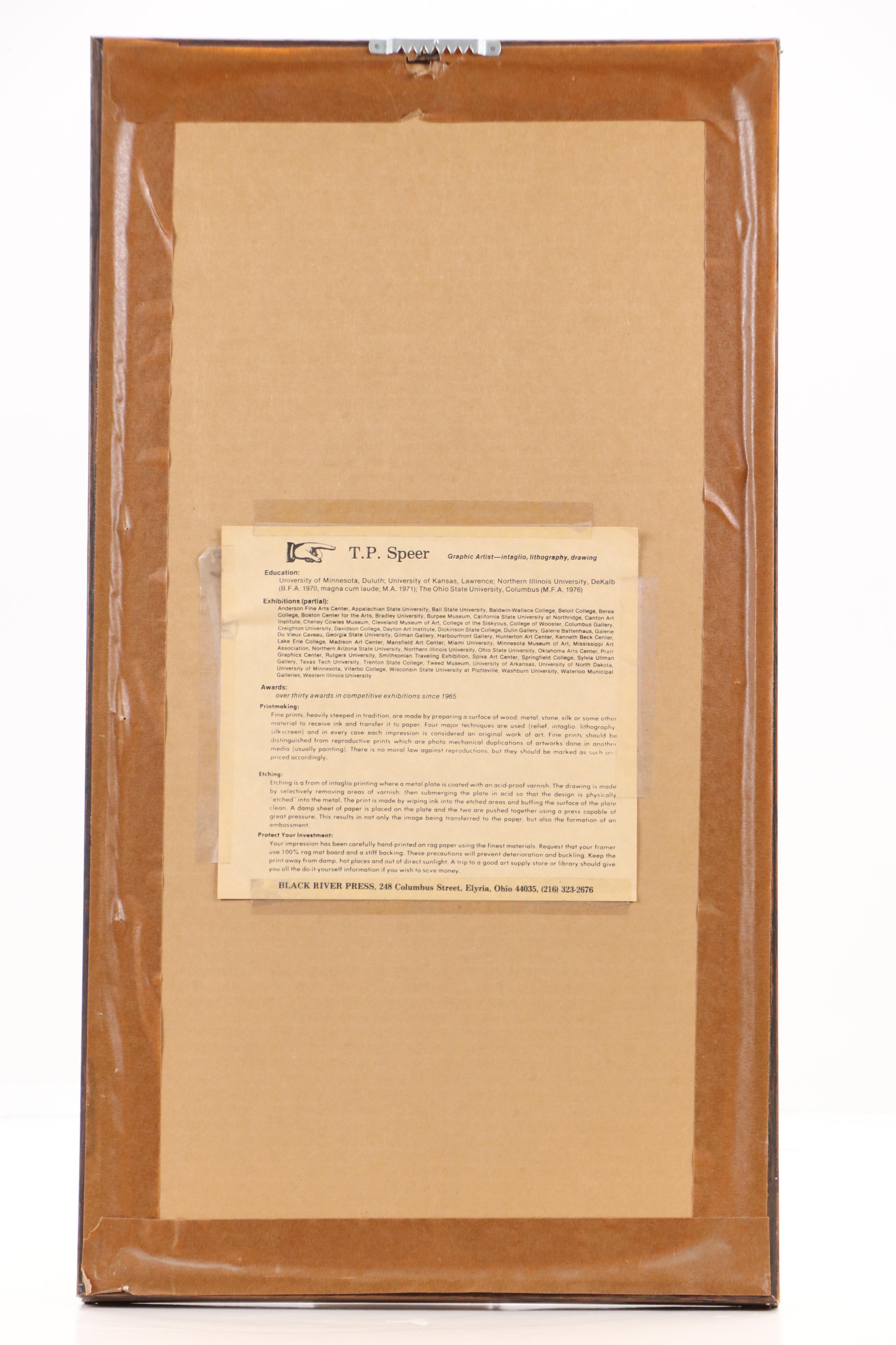 T.P. Speer Aquatint Etching À la Poupée "Parrot Fever," Late 20th Century