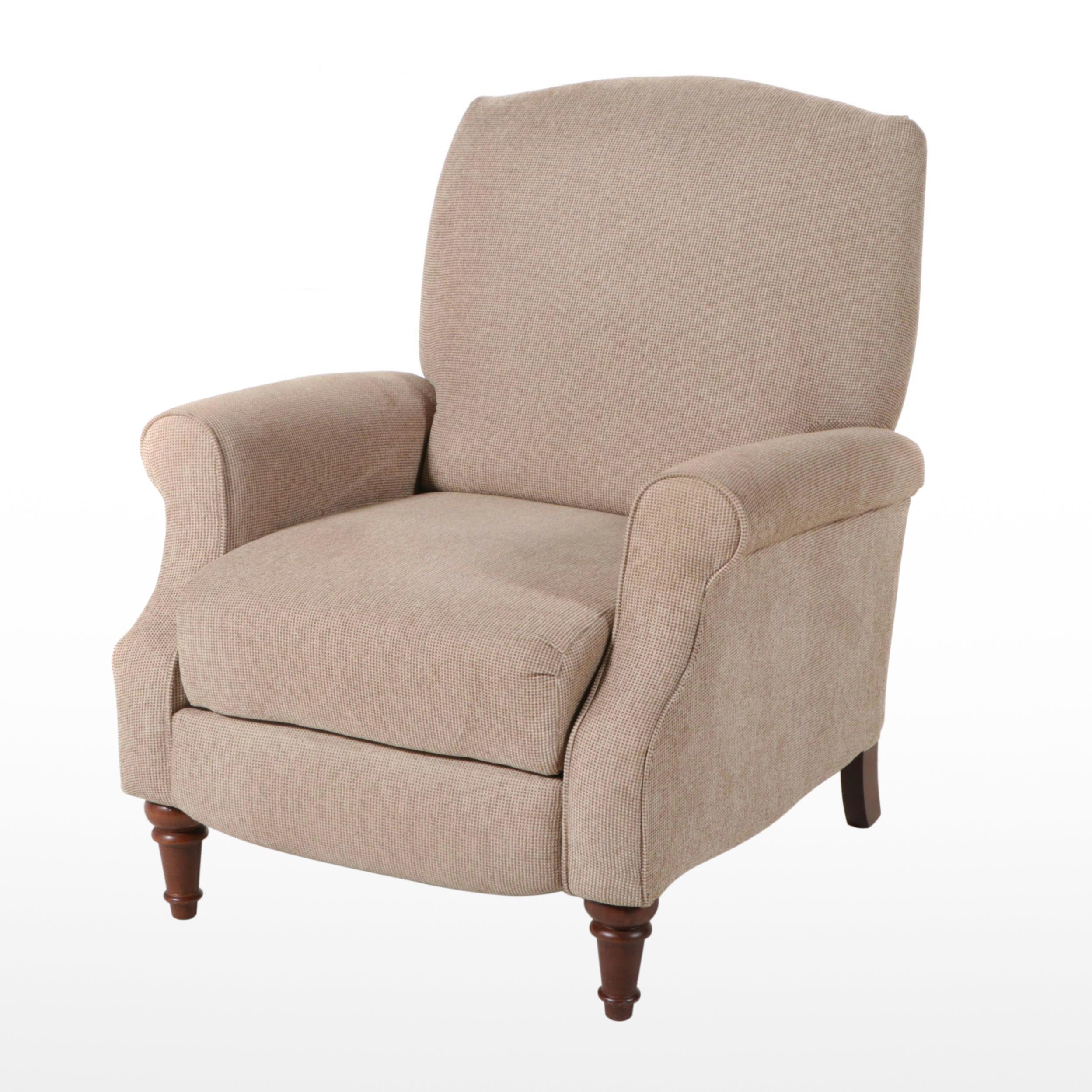 Fabric Upholstered Roll Arm Recliner