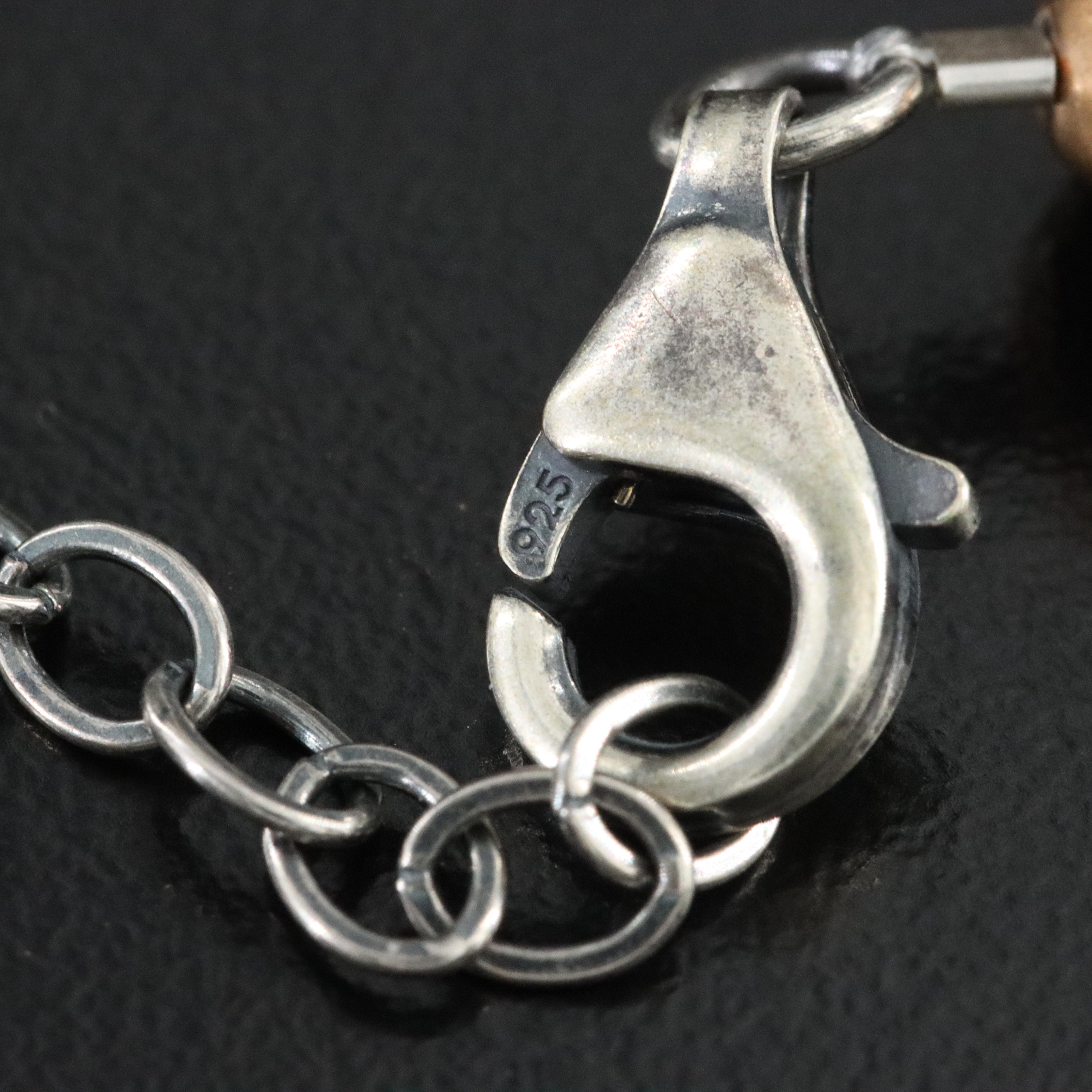 Sterling and Metal Chip Stone and Turquoise Necklace