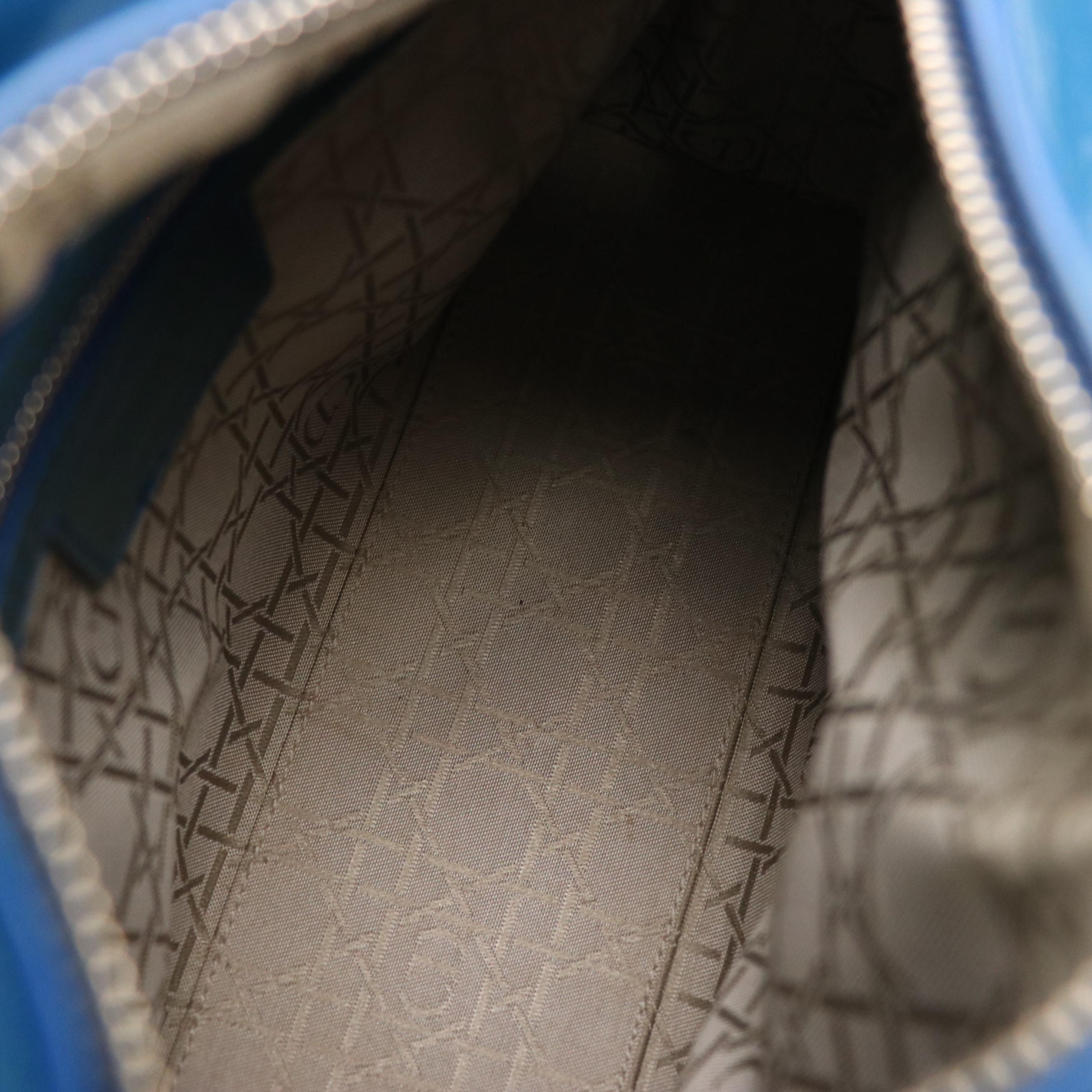 Christian Dior Blue Cannage Patent Leather Lady Dior Two-Way Bag