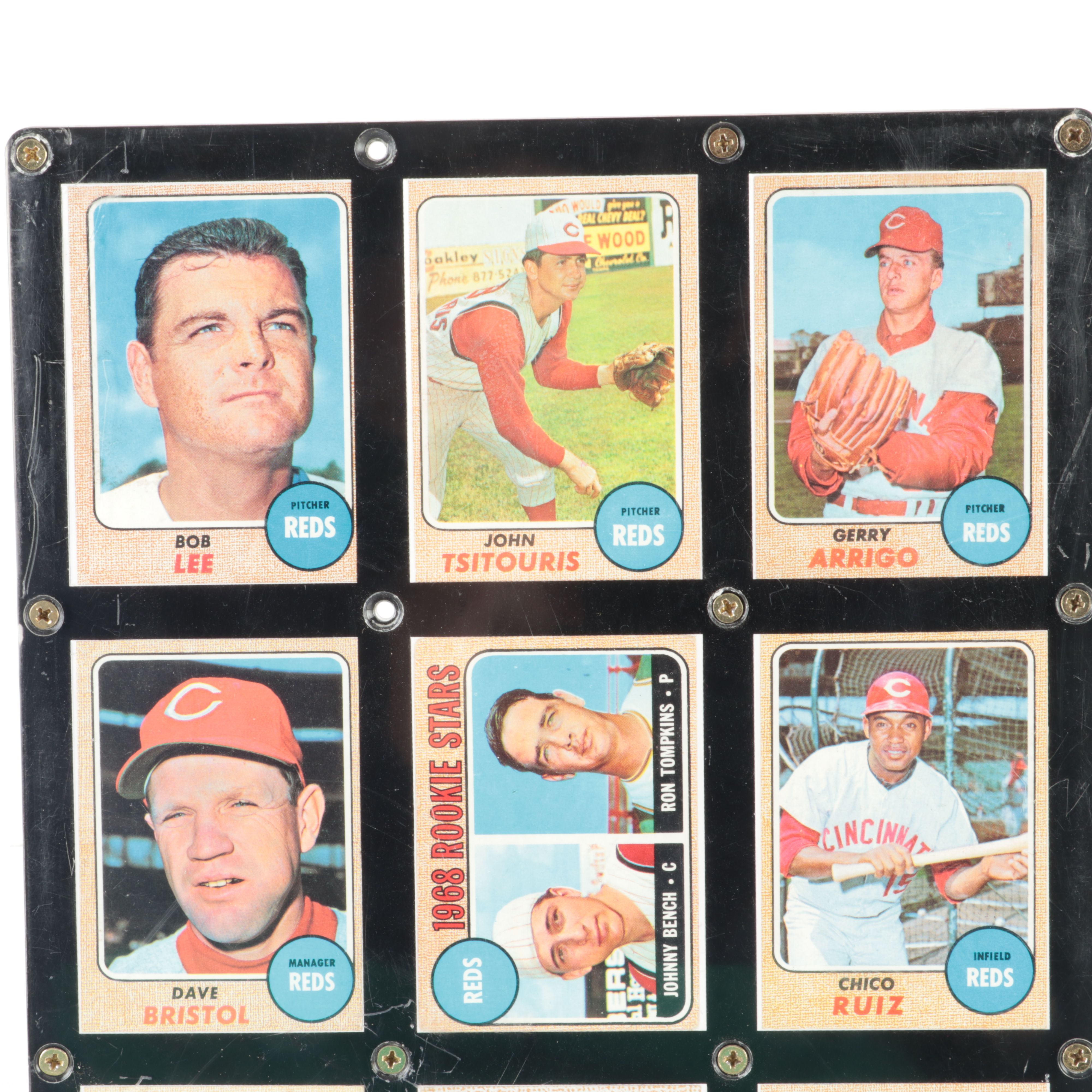 Nine 1968 Topps Cincinnati Reds Cards Including Johnny Bench Rookie Card