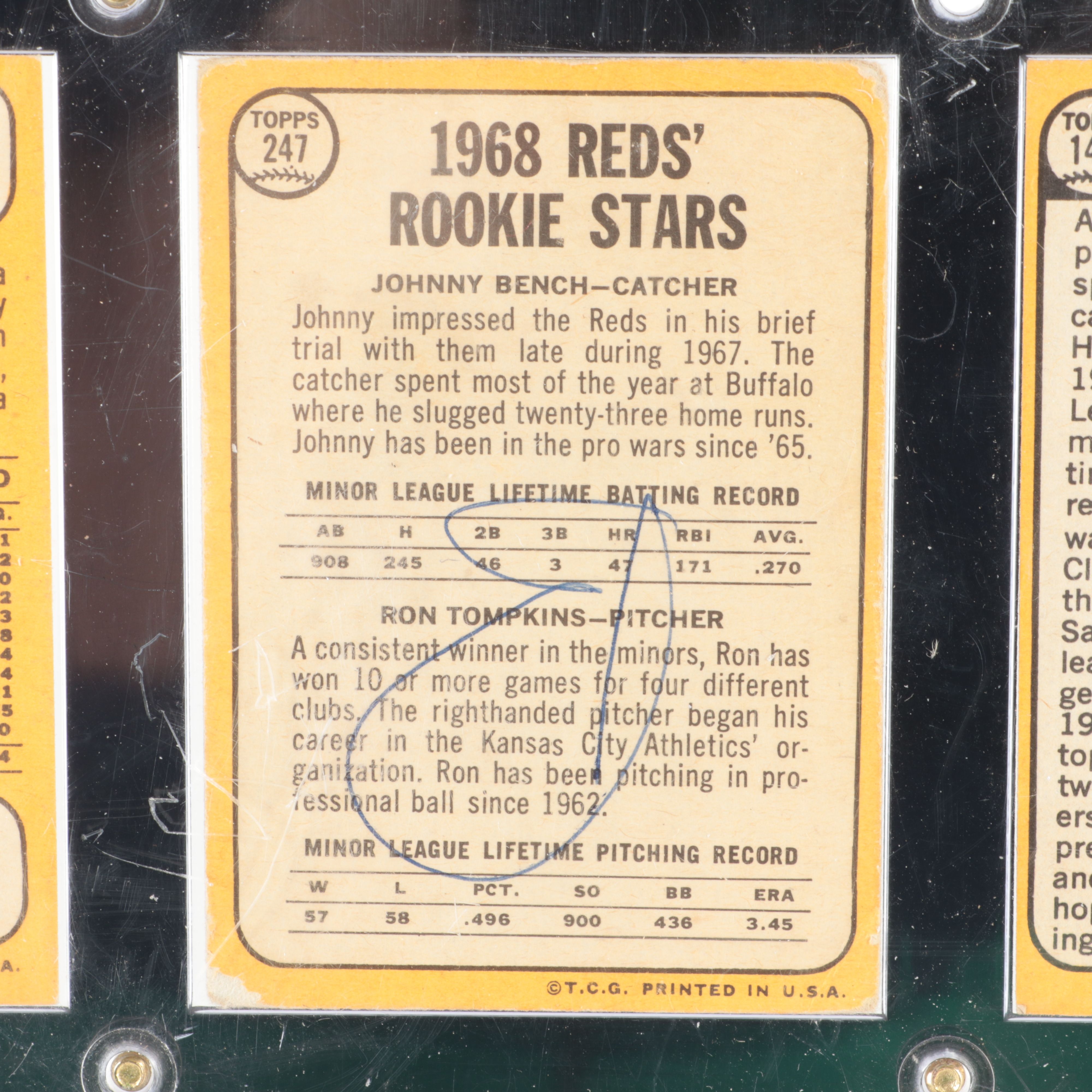 Nine 1968 Topps Cincinnati Reds Cards Including Johnny Bench Rookie Card