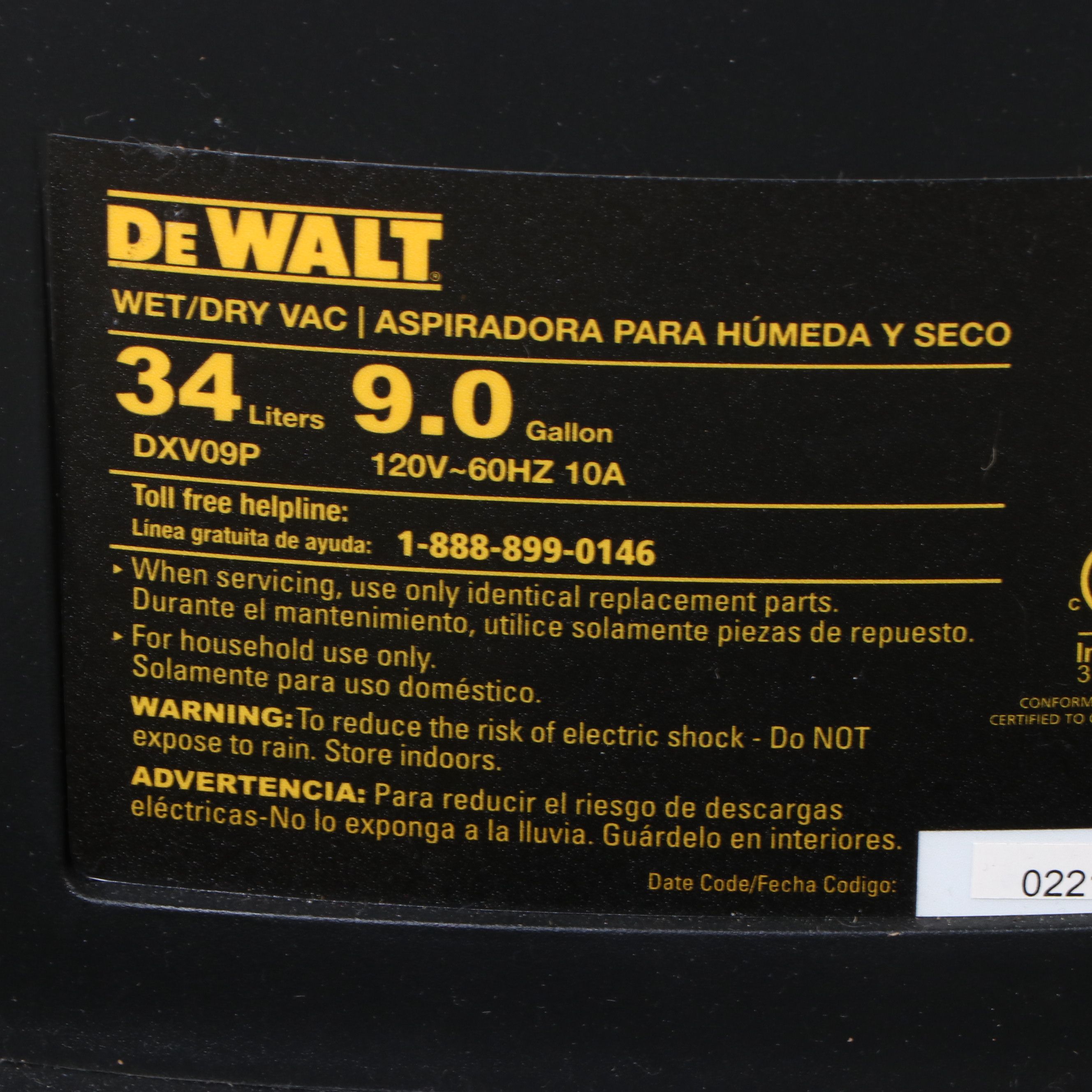 DeWalt SWet/Dry Shop Vac