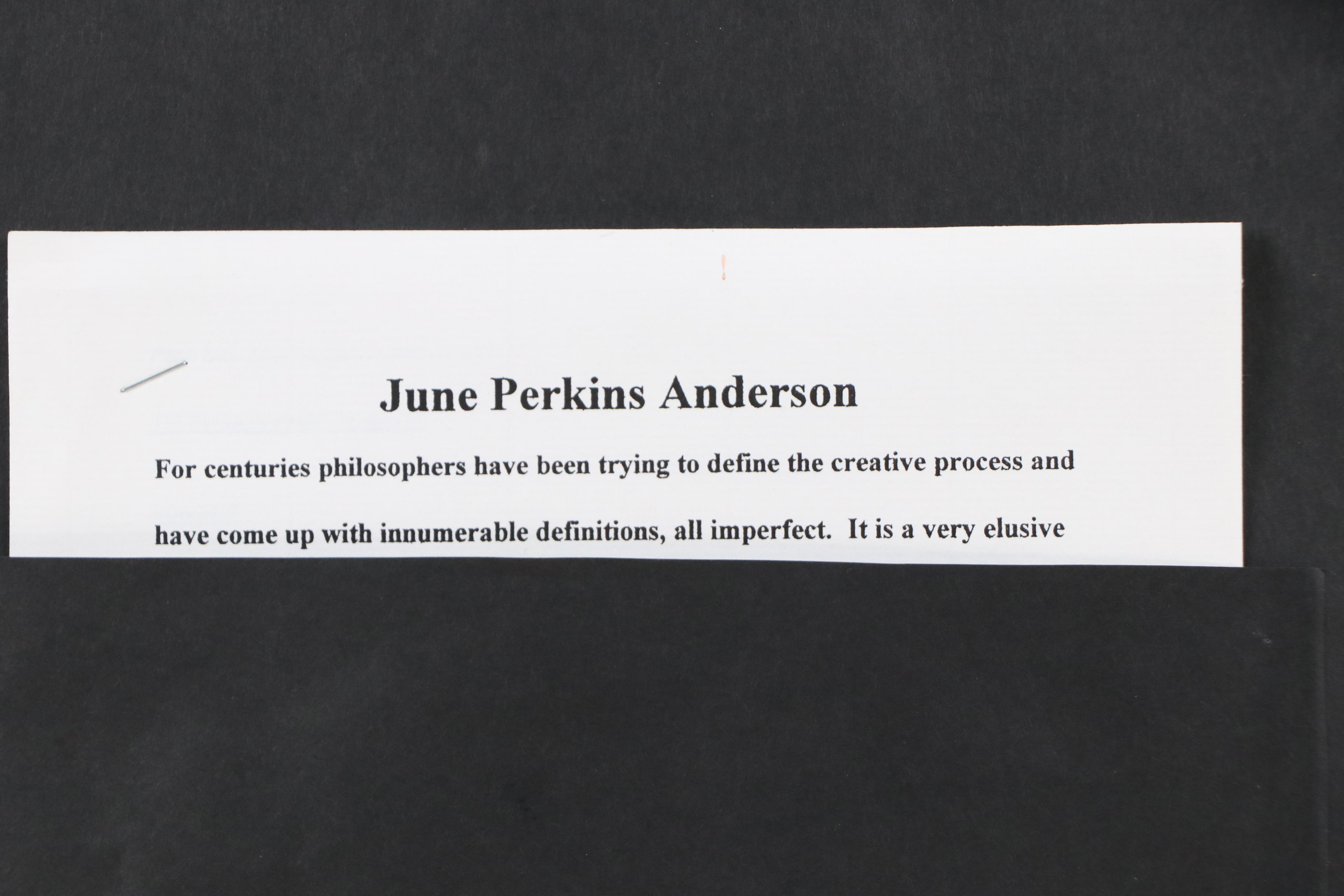 June Perkins Anderson Gouache Painting of Seated Woman in Sunhat