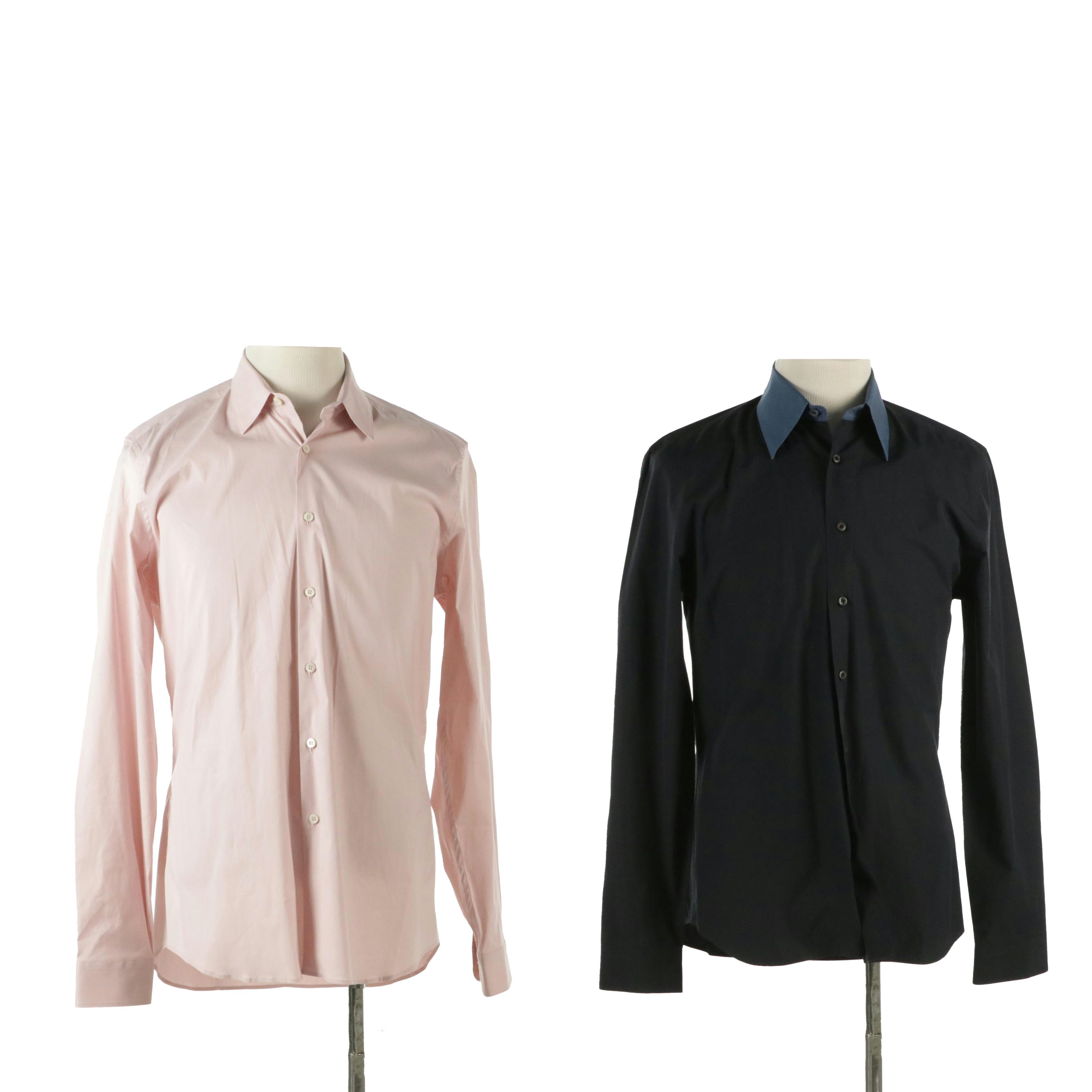 Men's Prada Long Sleeve Dress Shirts