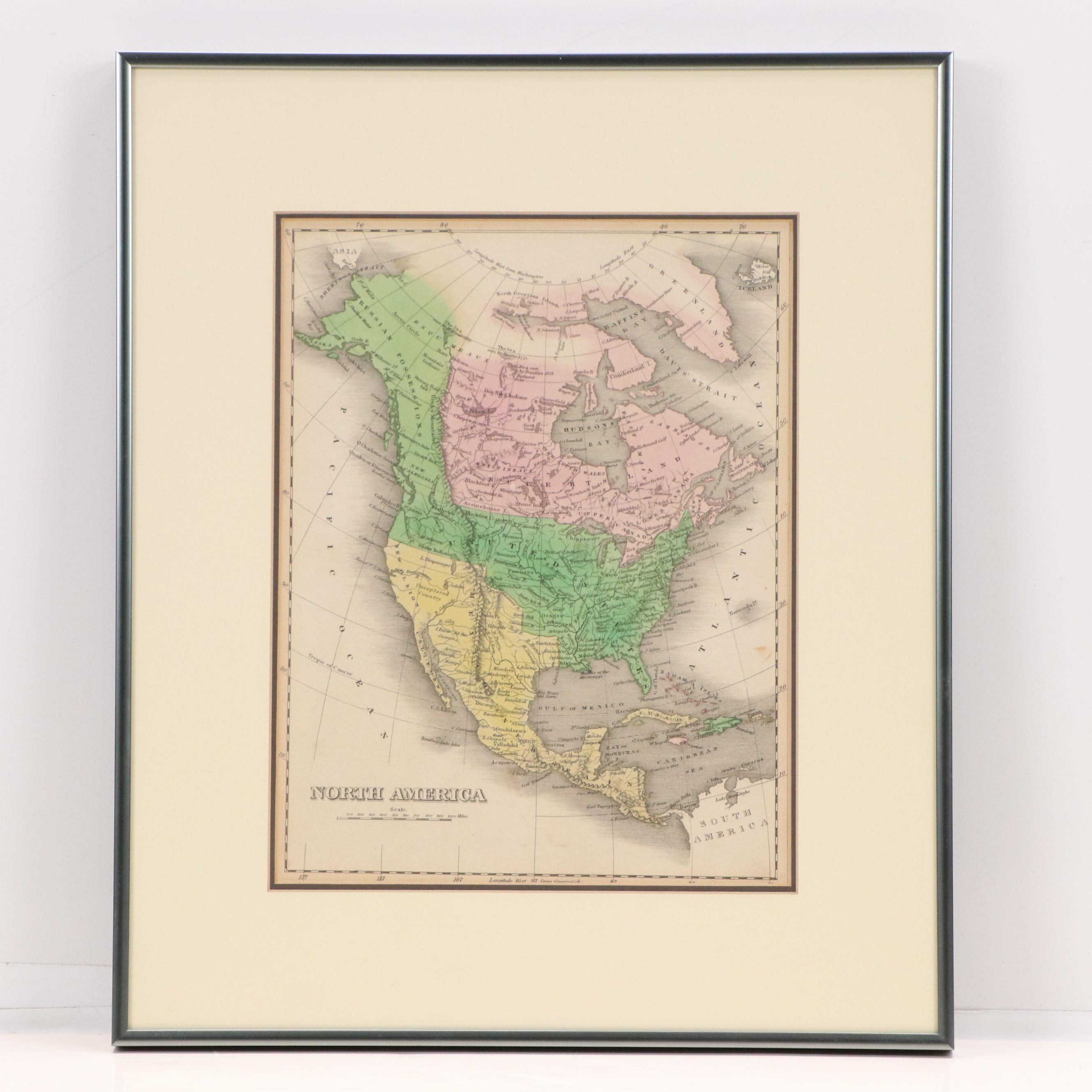 After Bowen Engraving "A Map of the British American Plantations" and More Maps
