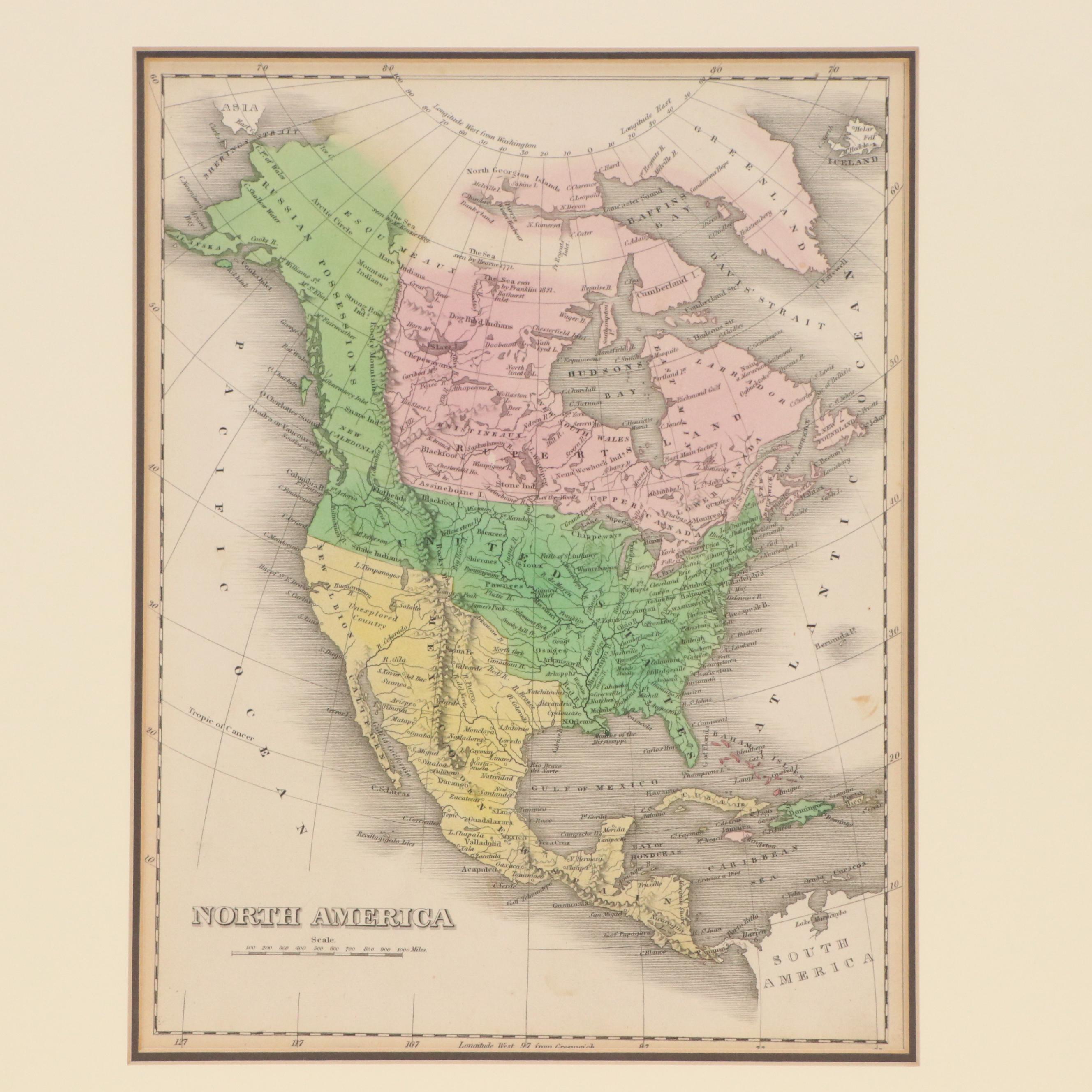 After Bowen Engraving "A Map of the British American Plantations" and More Maps