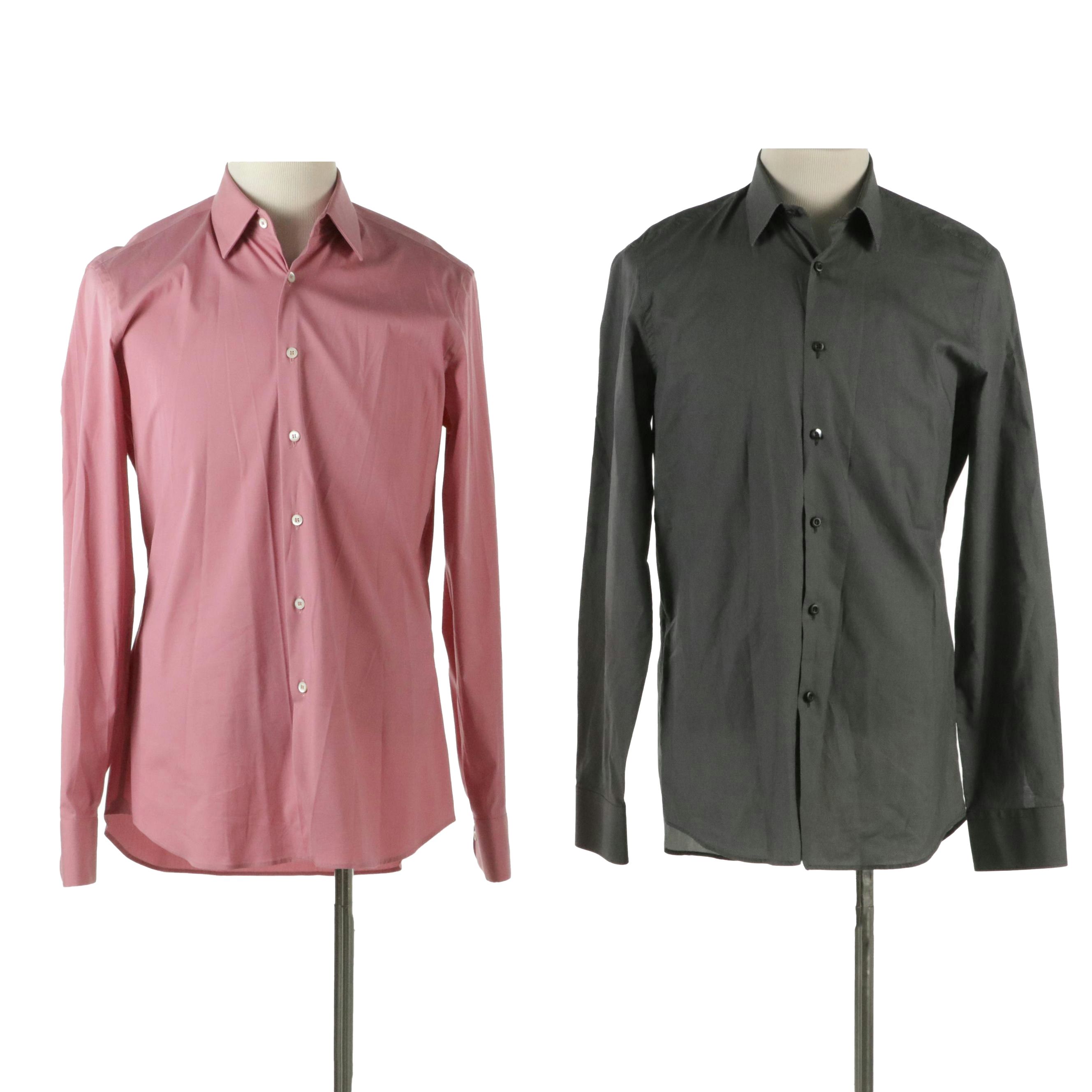 Men's Prada Long Sleeve Dress Shirts