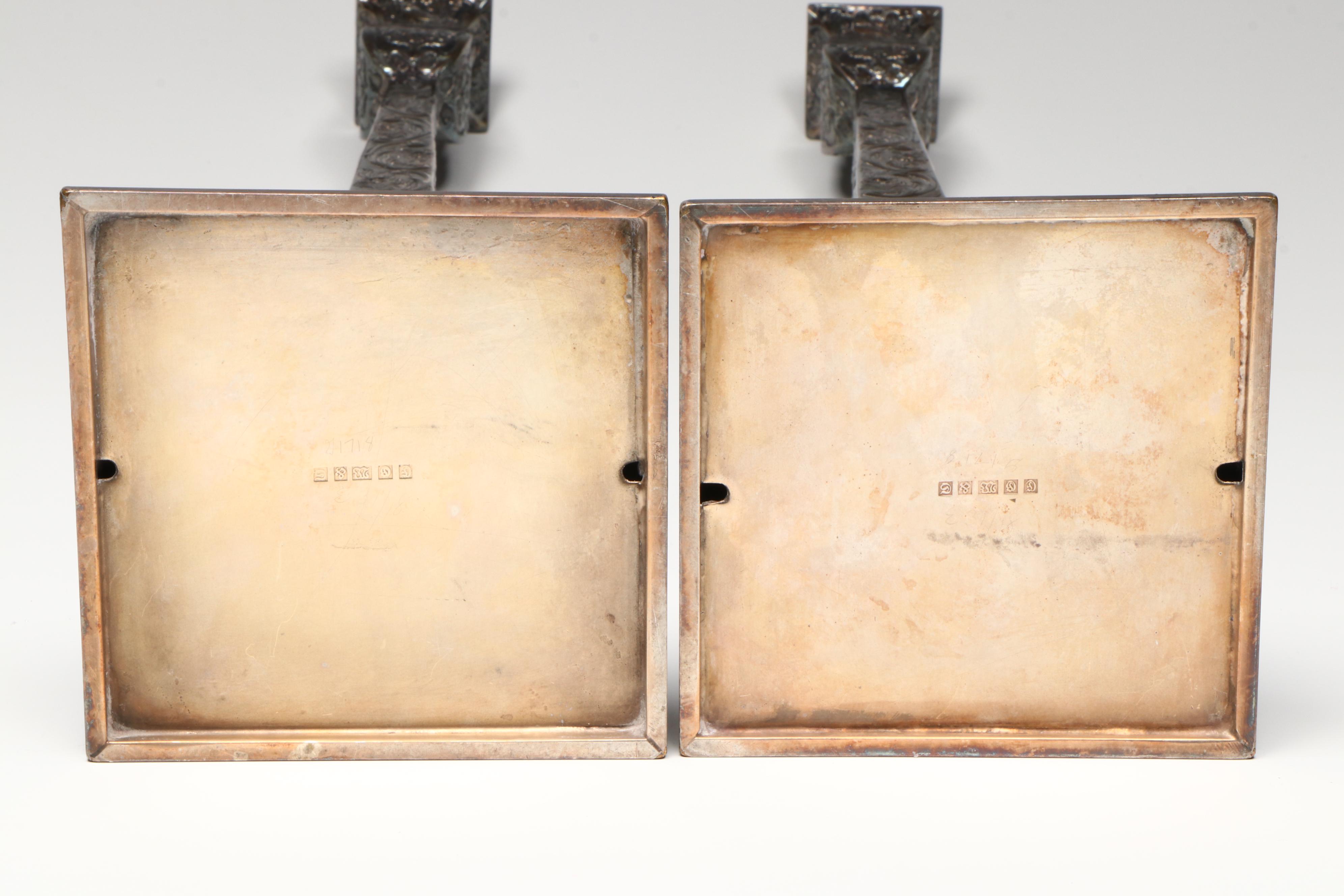 E.G. Webster & Son Repoussé Silver Plate Candlesticks, Late 19th/Early 20th C.