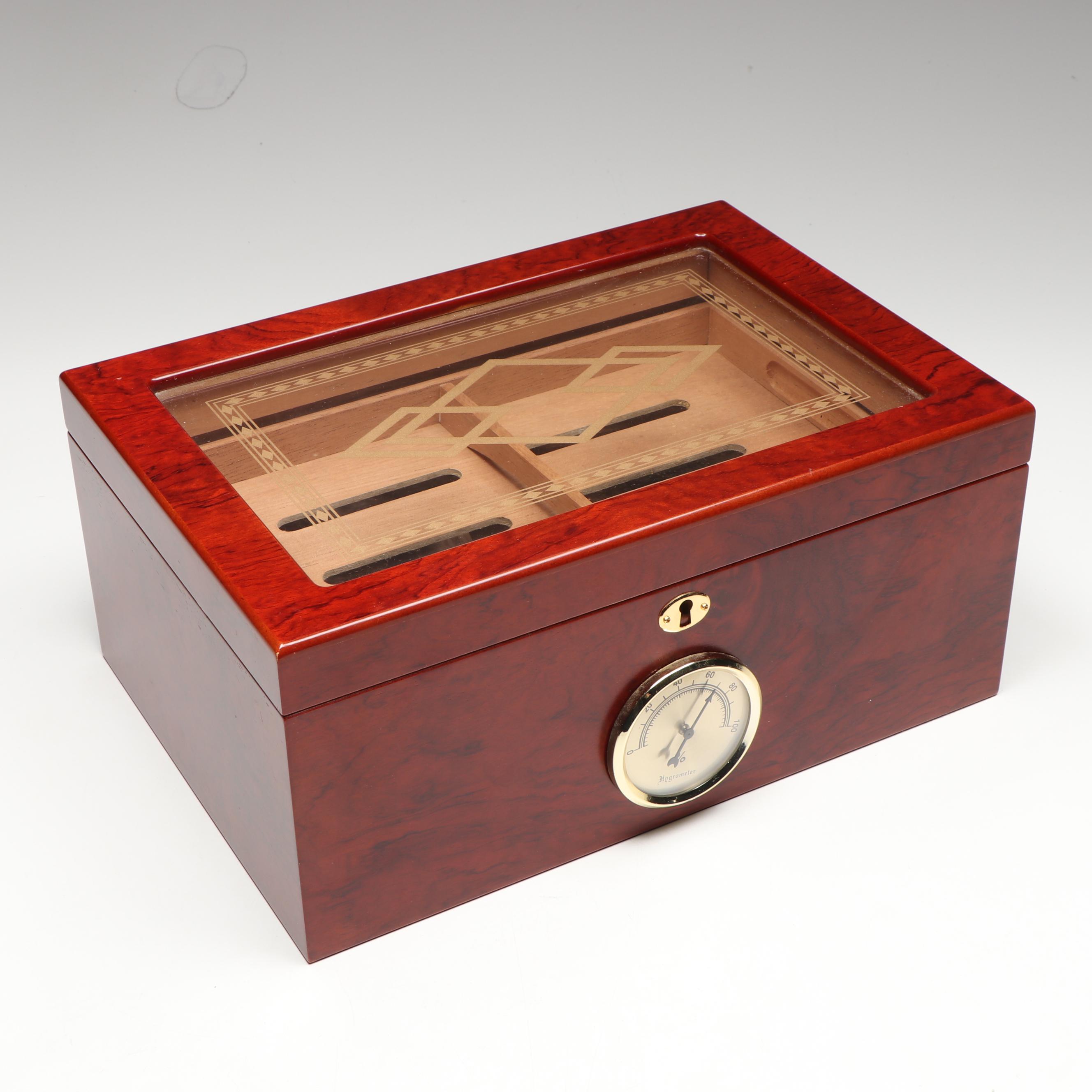 Cigar Humidors With J.C. Pendergast Humidifier, Hygrometers, More Accessories