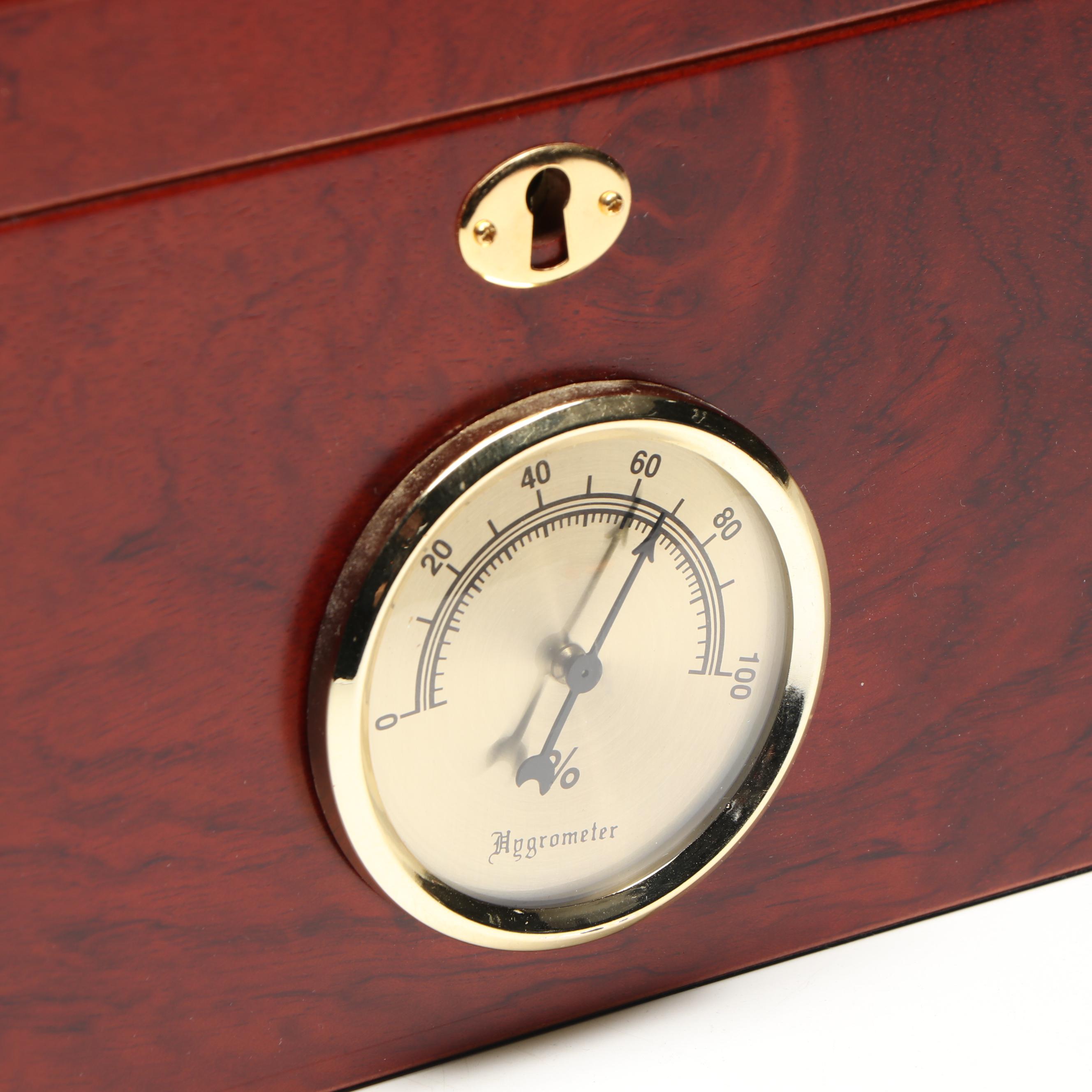 Cigar Humidors With J.C. Pendergast Humidifier, Hygrometers, More Accessories