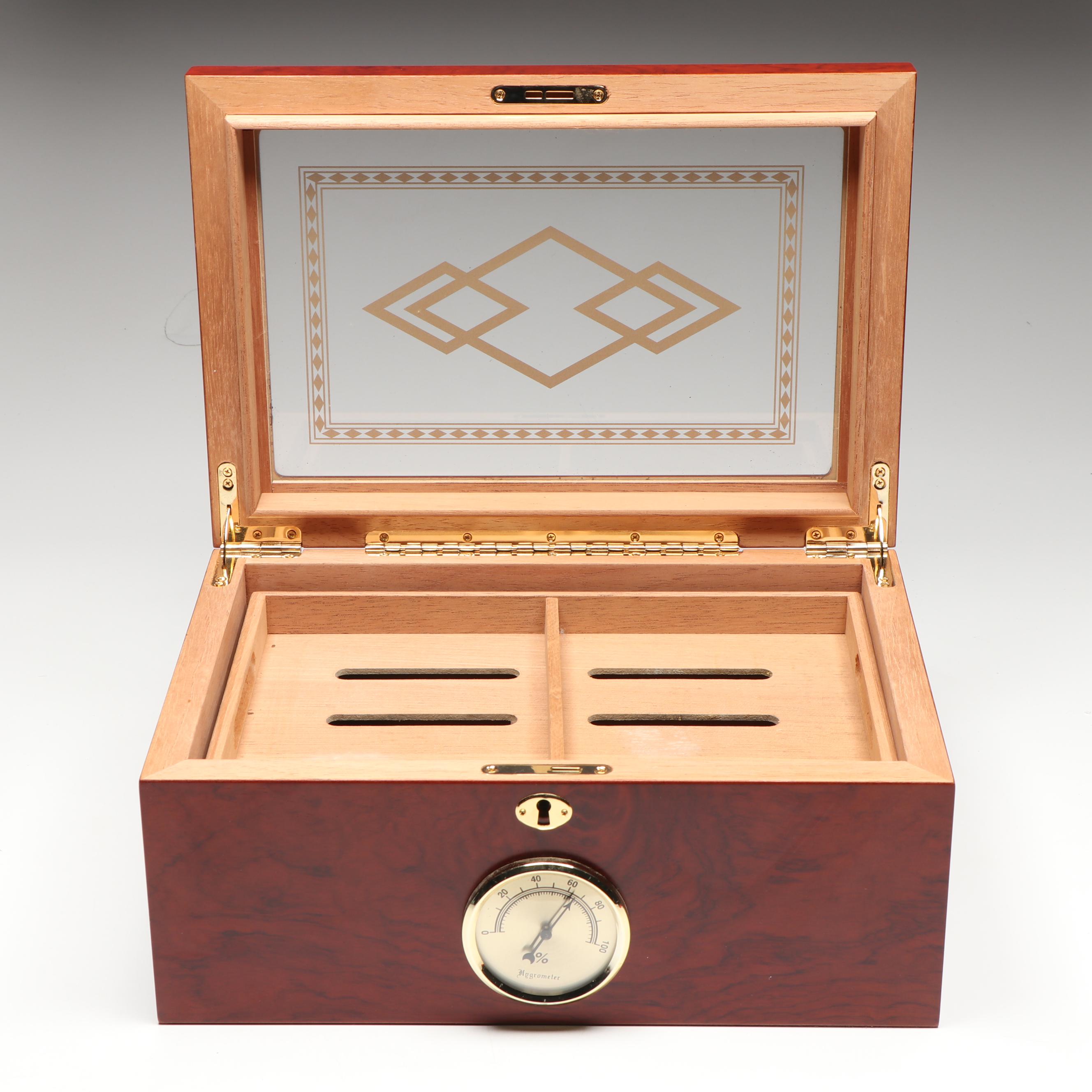Cigar Humidors With J.C. Pendergast Humidifier, Hygrometers, More Accessories