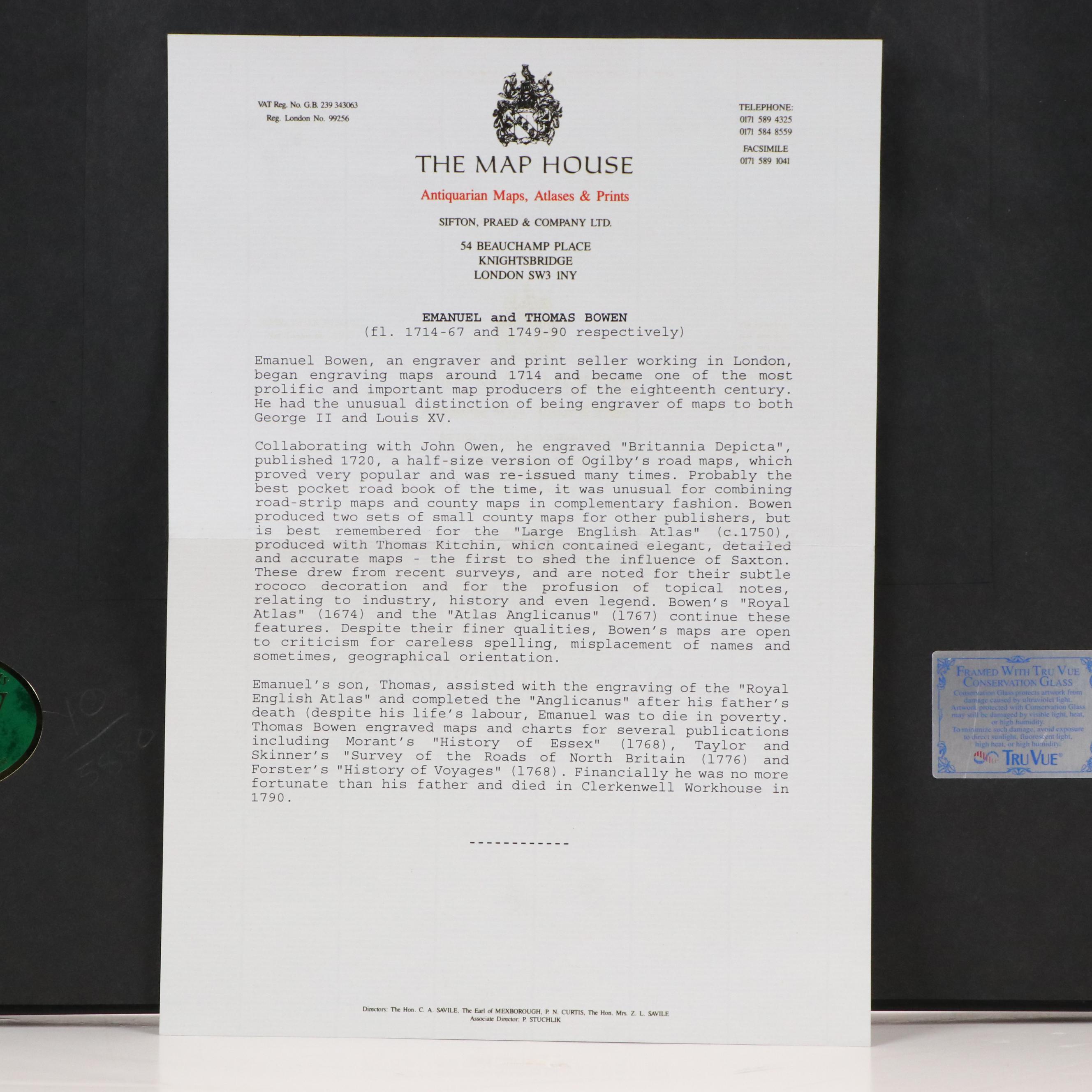 After Eman. Bowen Hand-Colored Engraving "A New and Correct Map of Africa," 1748