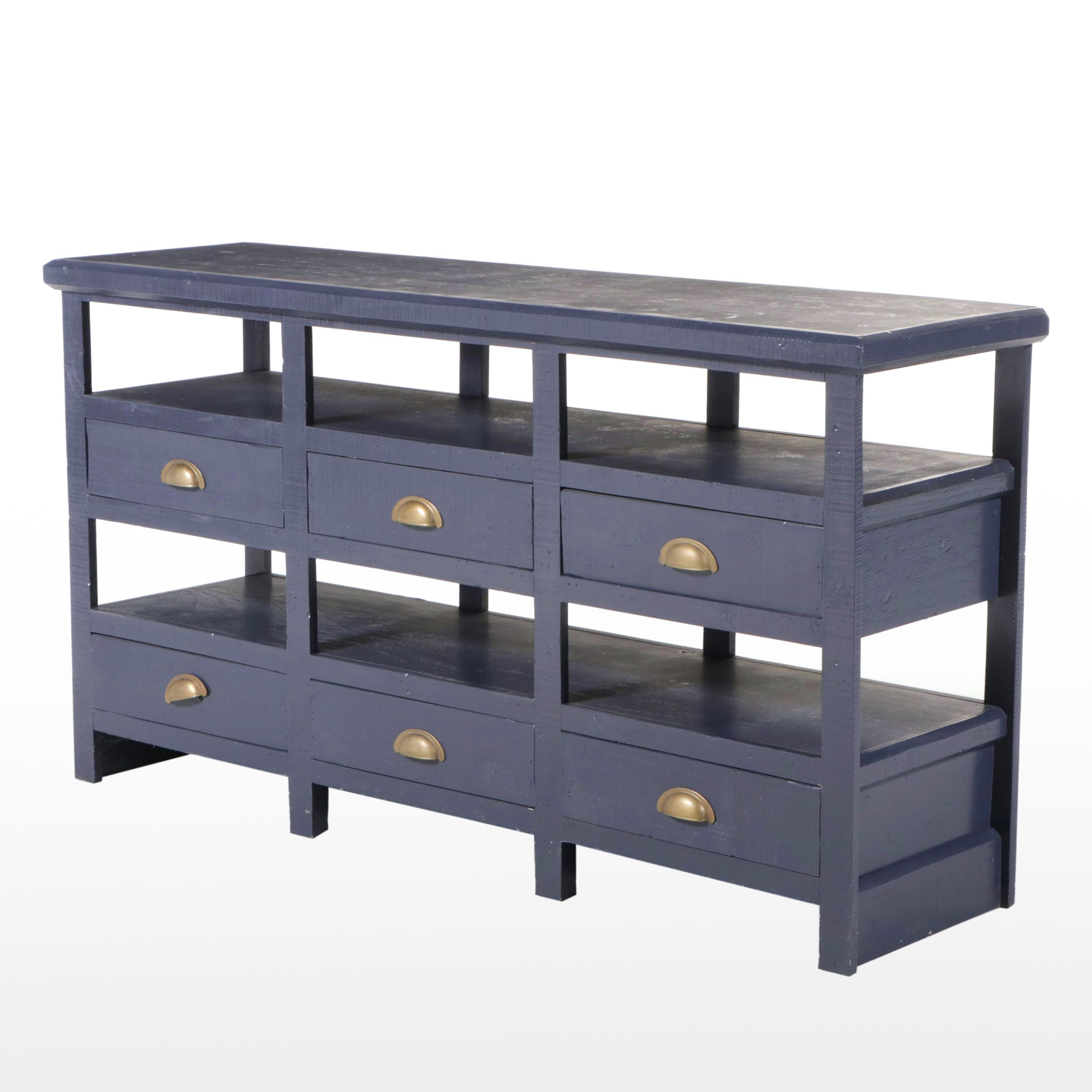 Contemporary Mercantile Style Painted Wood Sideboard