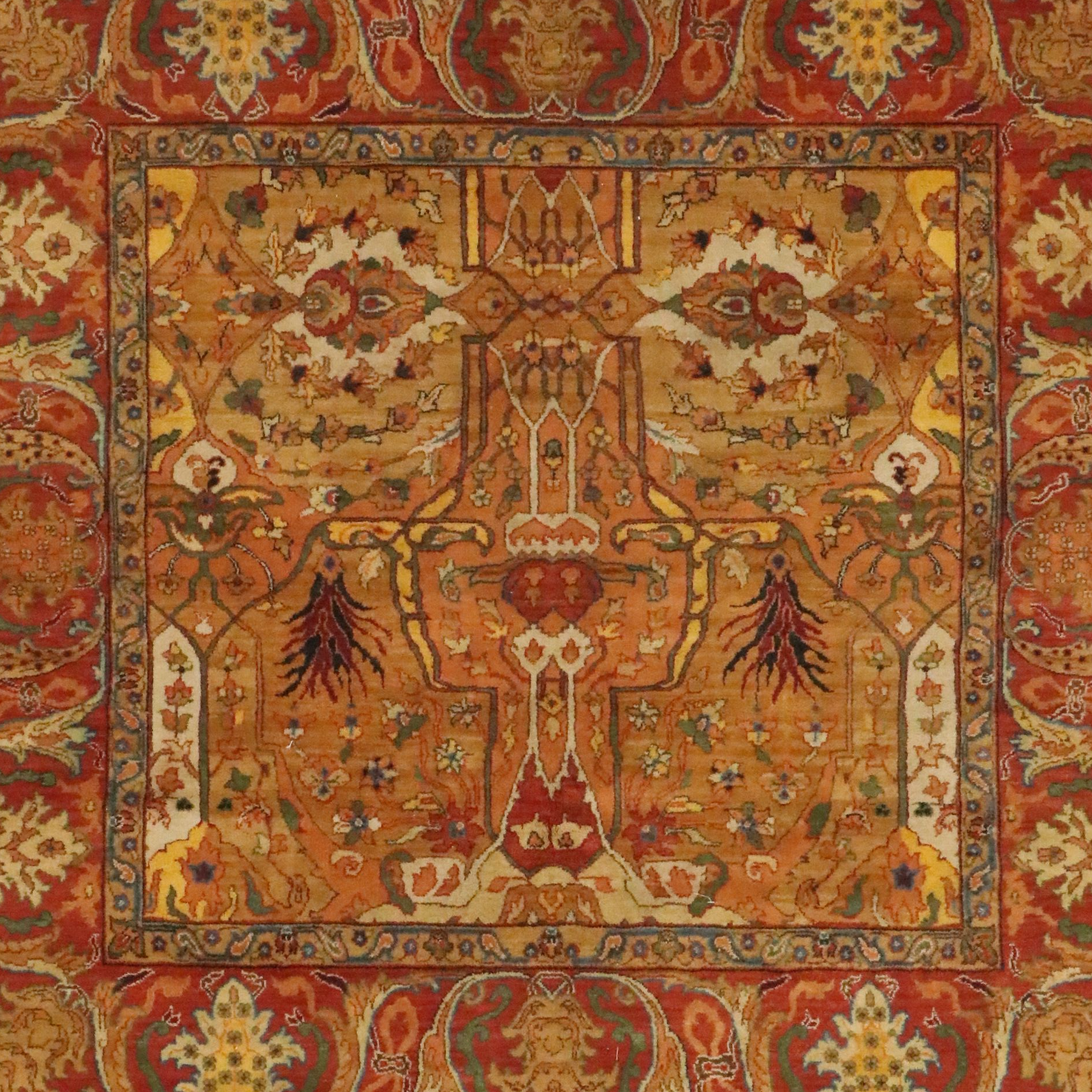 6'1 x 6'1 Square Hand-Knotted Persian Tabriz Area Rug