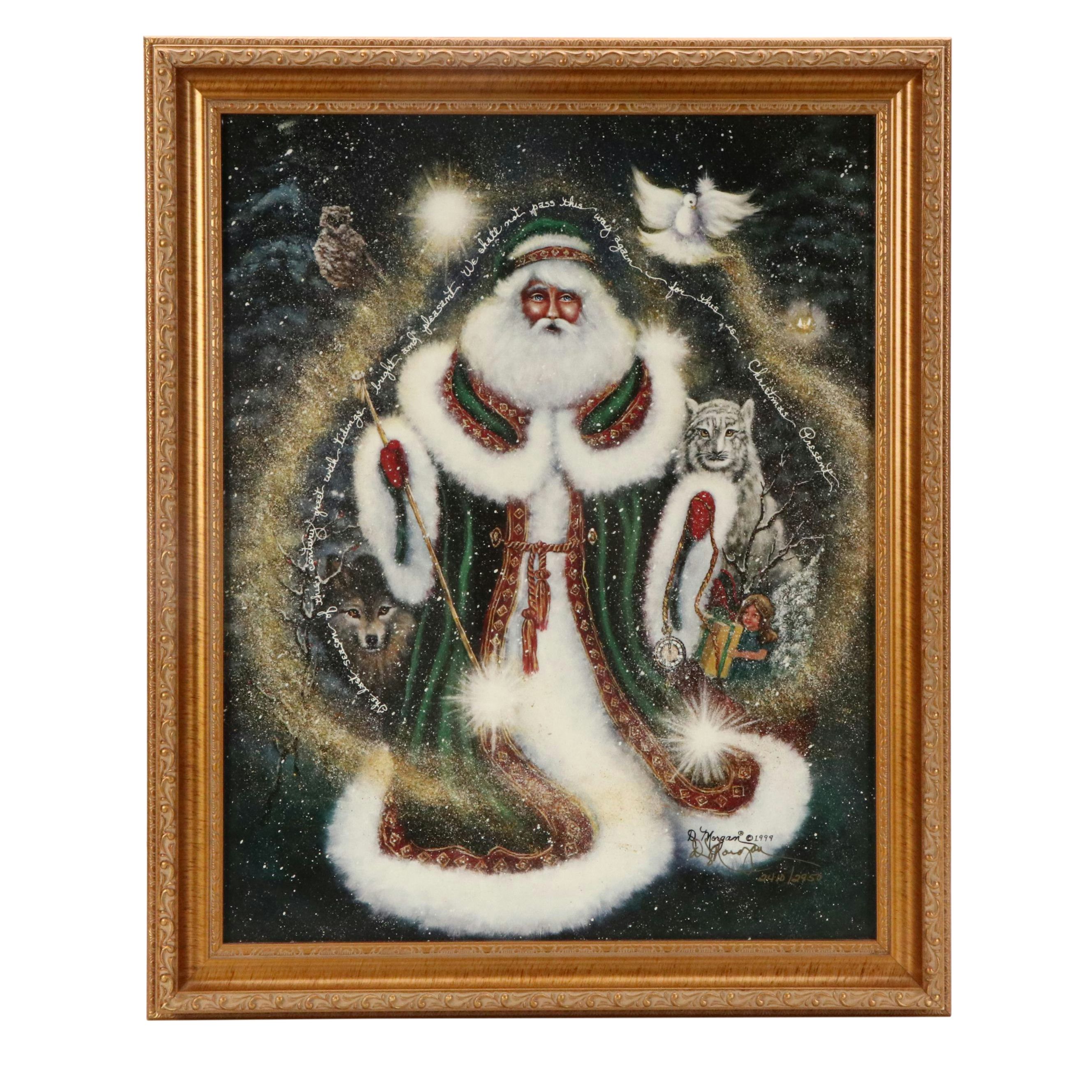 D. Morgan Offset Lithograph Print St. Nicholas and Animal Friends, 1999