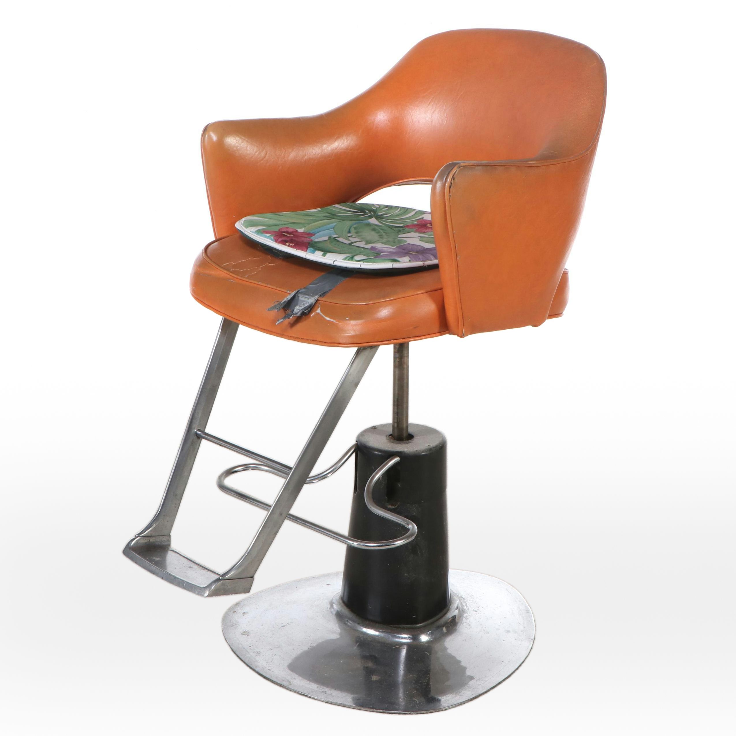 Vintage Orange Vinyl Takara Belmont Styling Chair