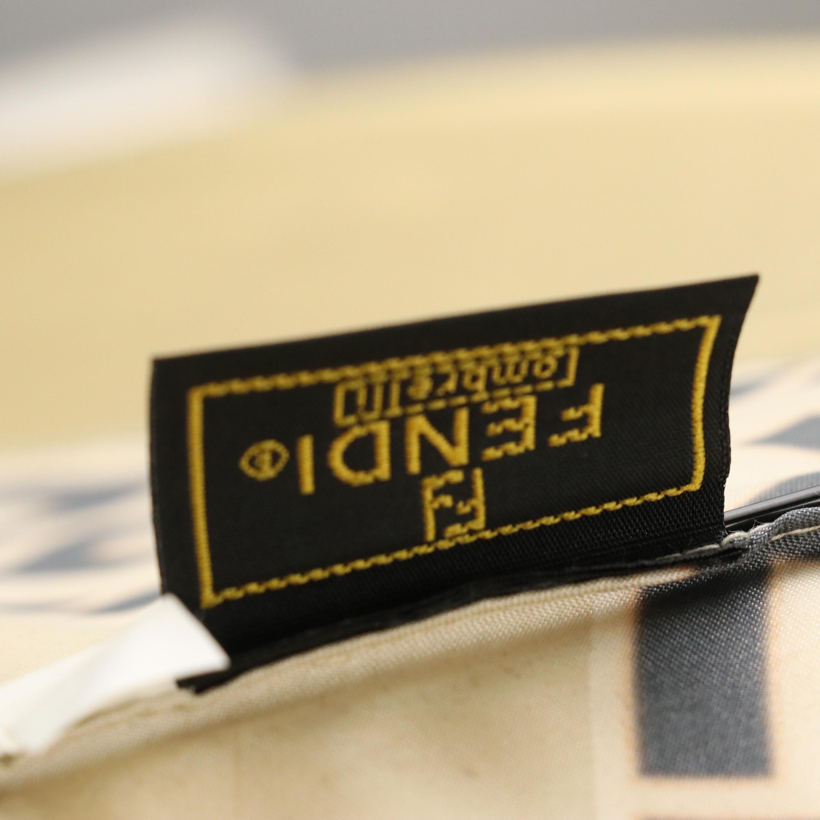 Fendi by Moonbat Folding Travel Umbrella in Zucca Edge Jacquard Fabric