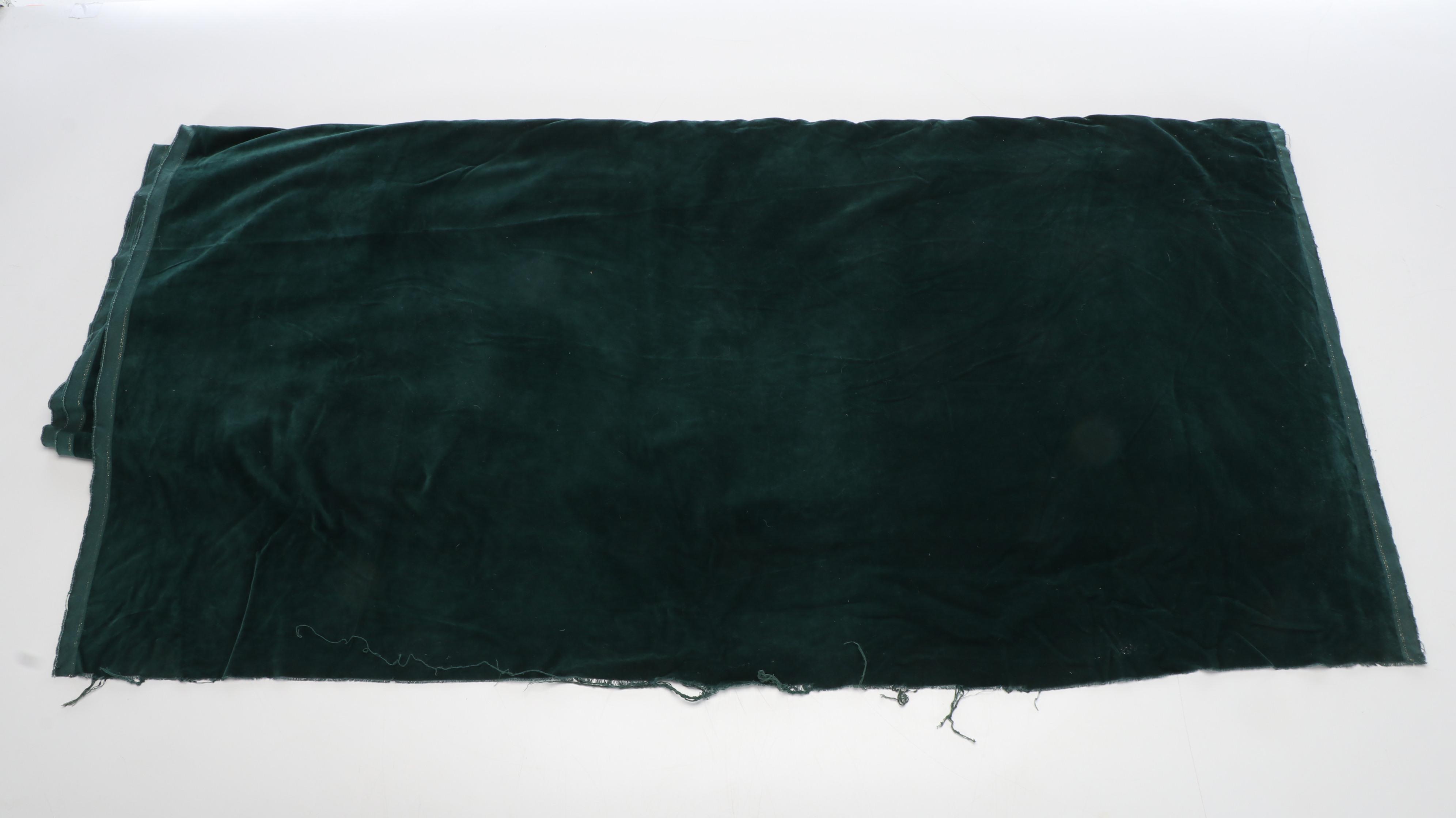 Green Velvet and Other Upholstery Fabric Bolts