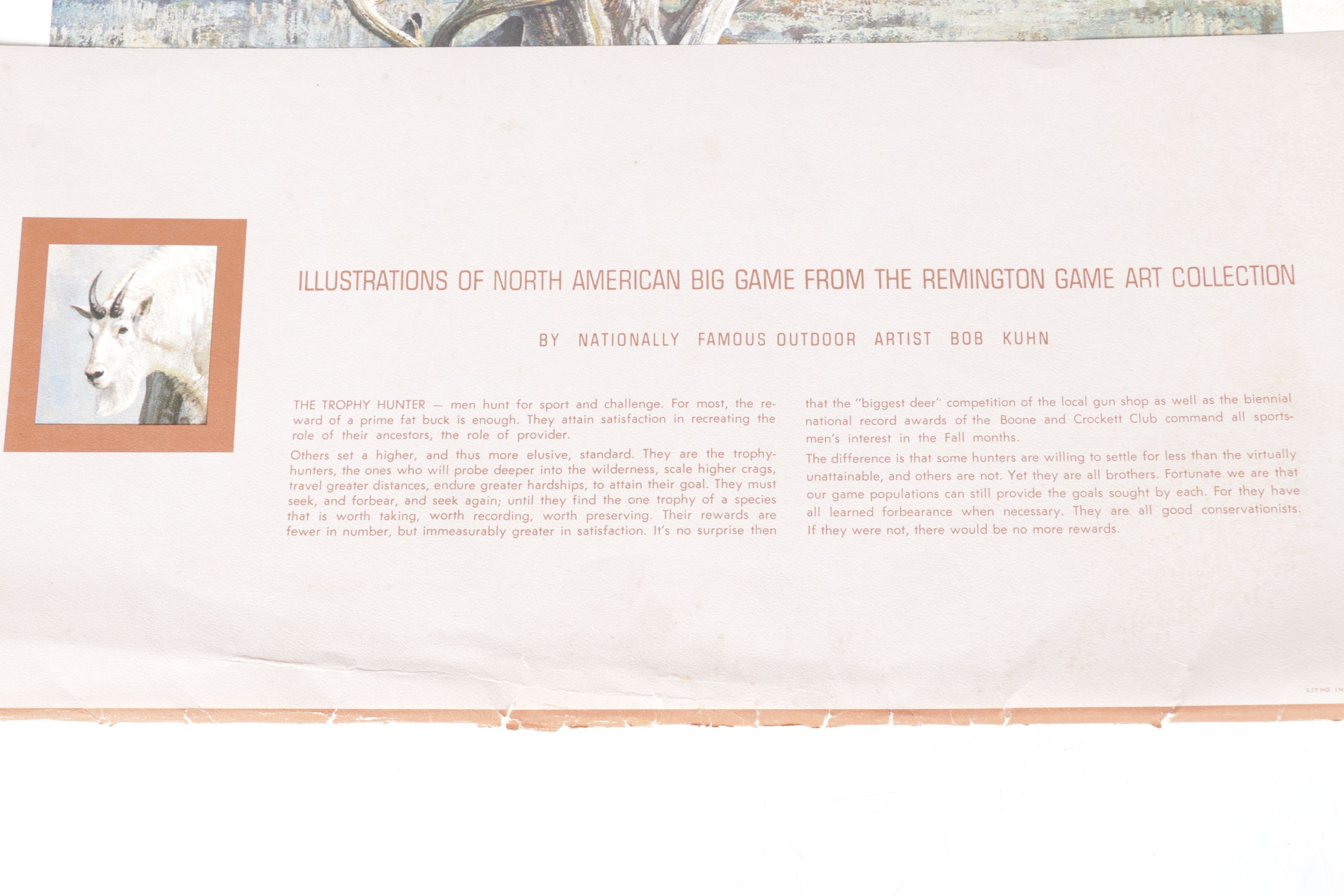 Bob Kuhn Offset Lithograph Collection "Remington's Portfolio of Big Game"