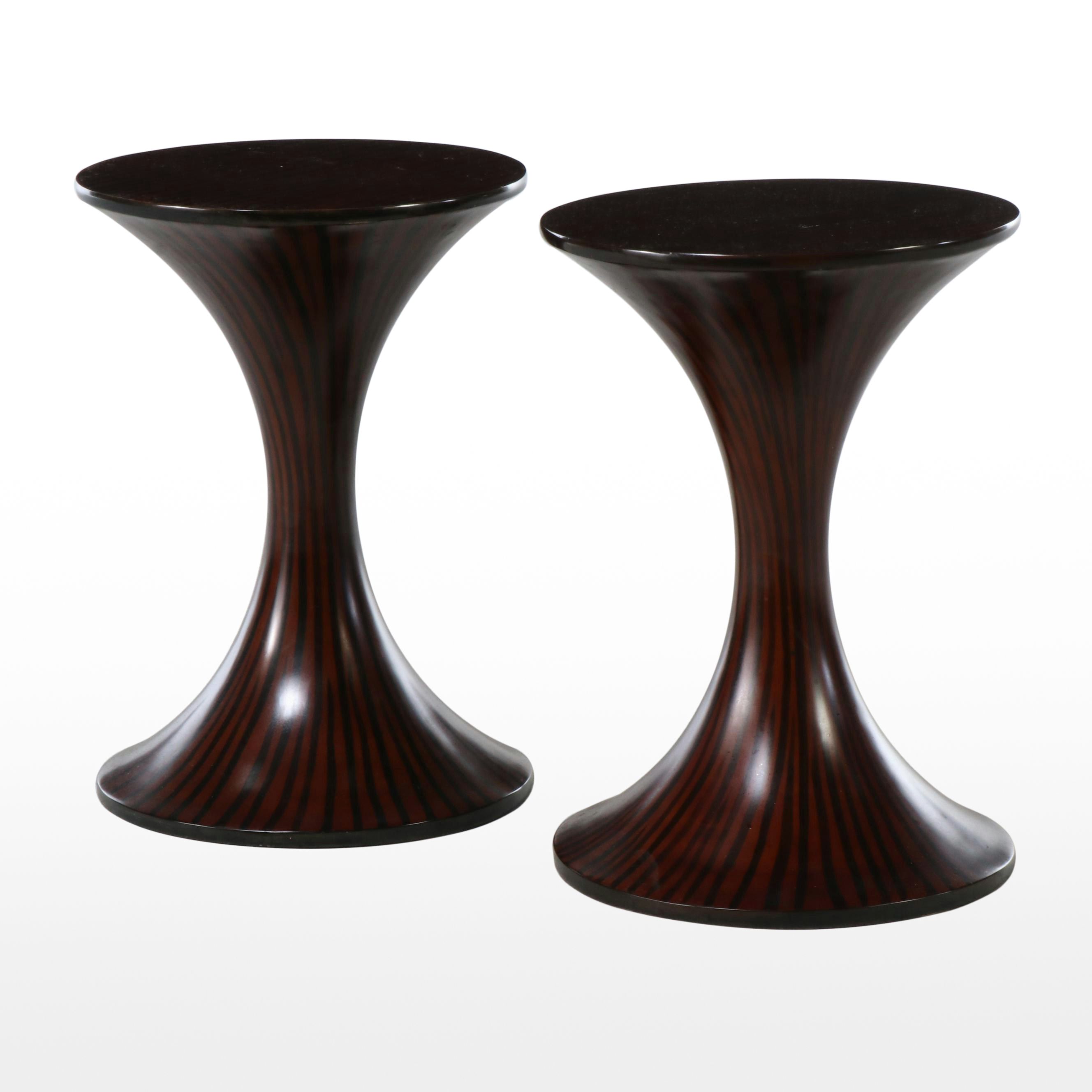 Pair of Contemporary Cinched Accent Tables