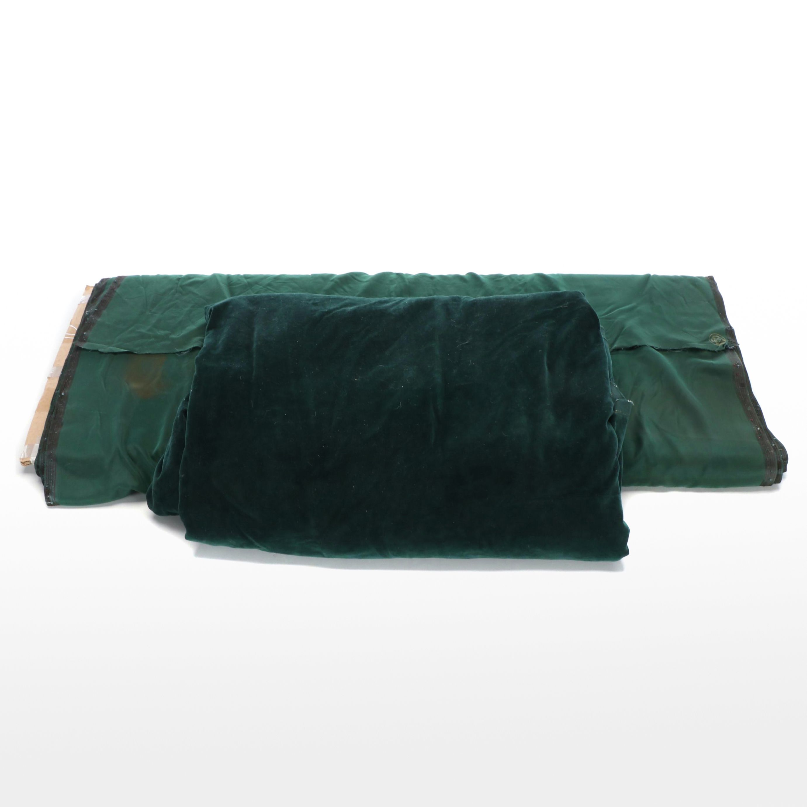 Green Velvet and Other Upholstery Fabric Bolts