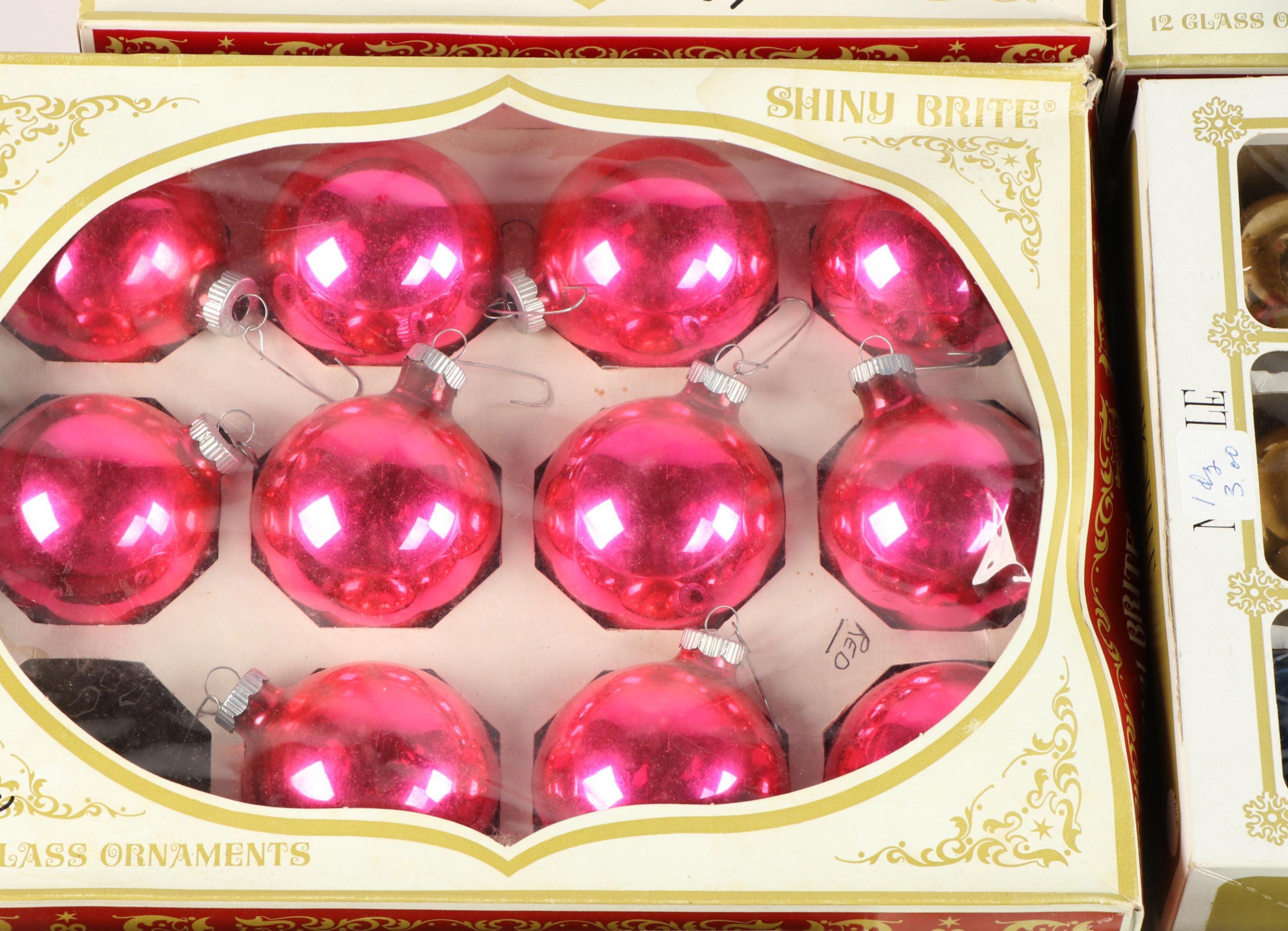 Shiny Brite and Noelle Glass Christmas Ornaments, Vintage