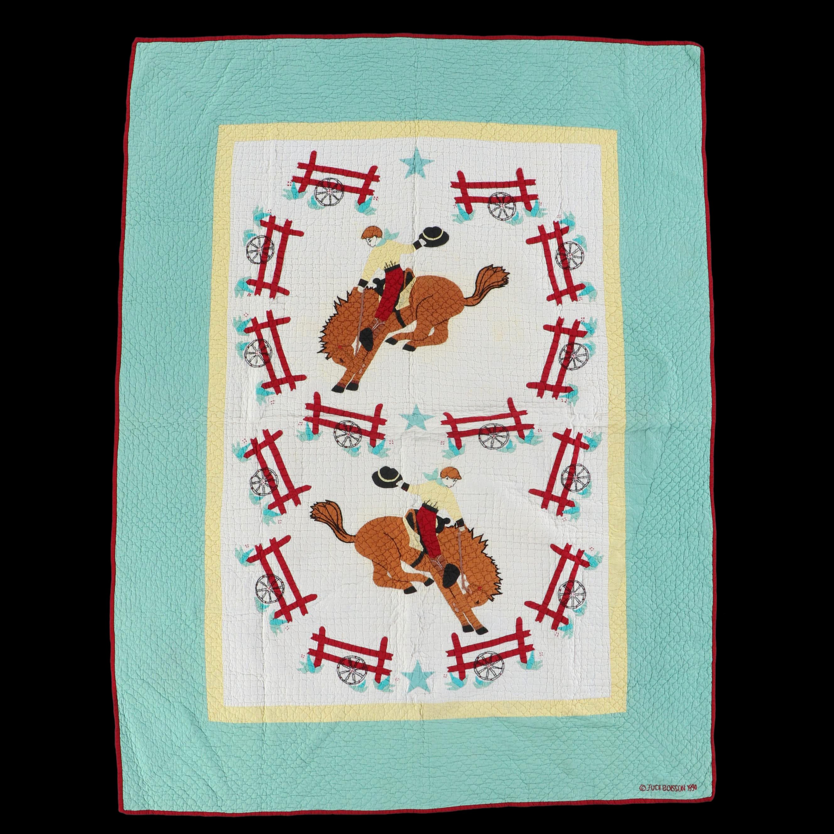 Judith Boisson "American Country" Cowboy Quilt, 1990