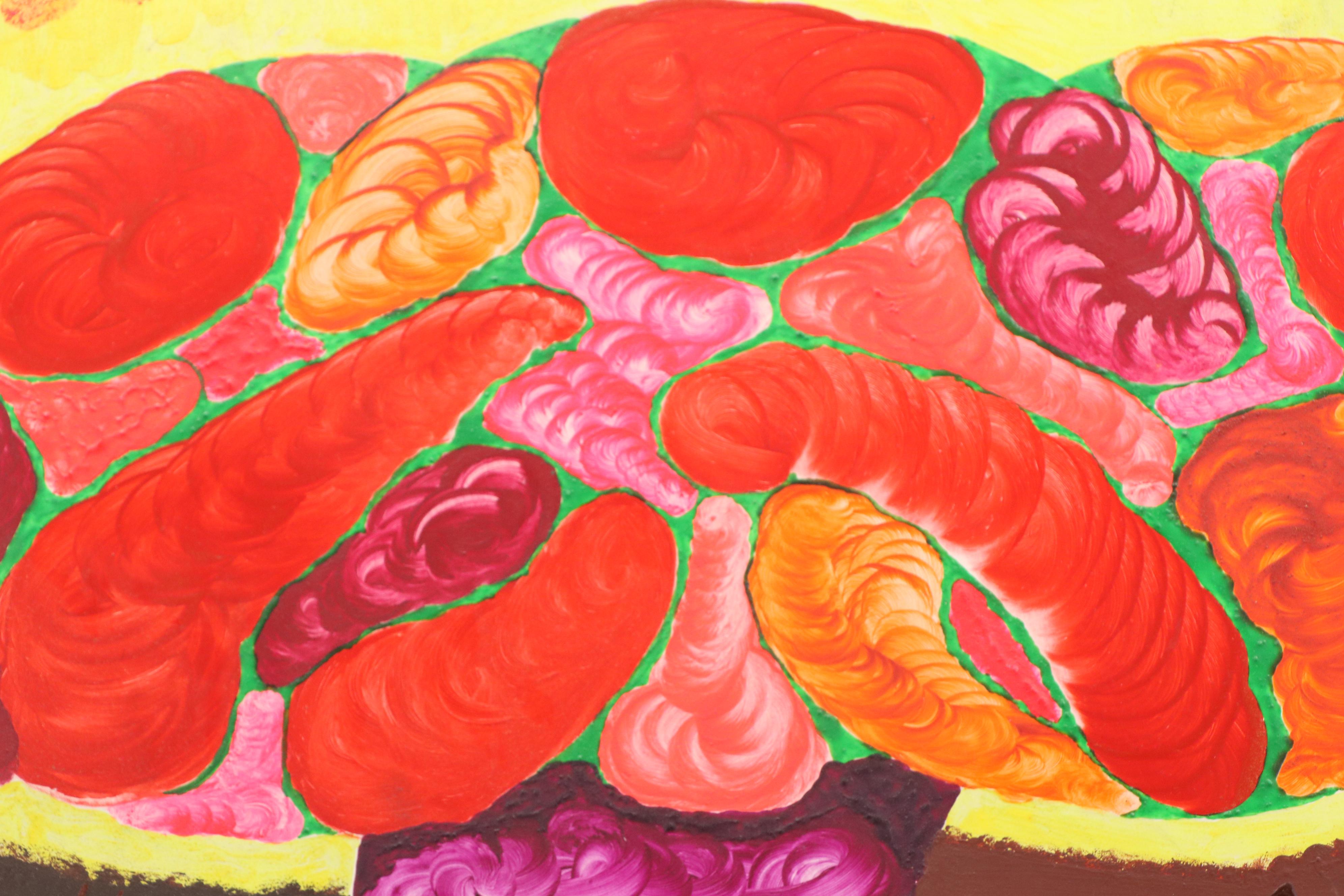 H. Burrell Abstract Acrylic Painting "Hatache," 1960